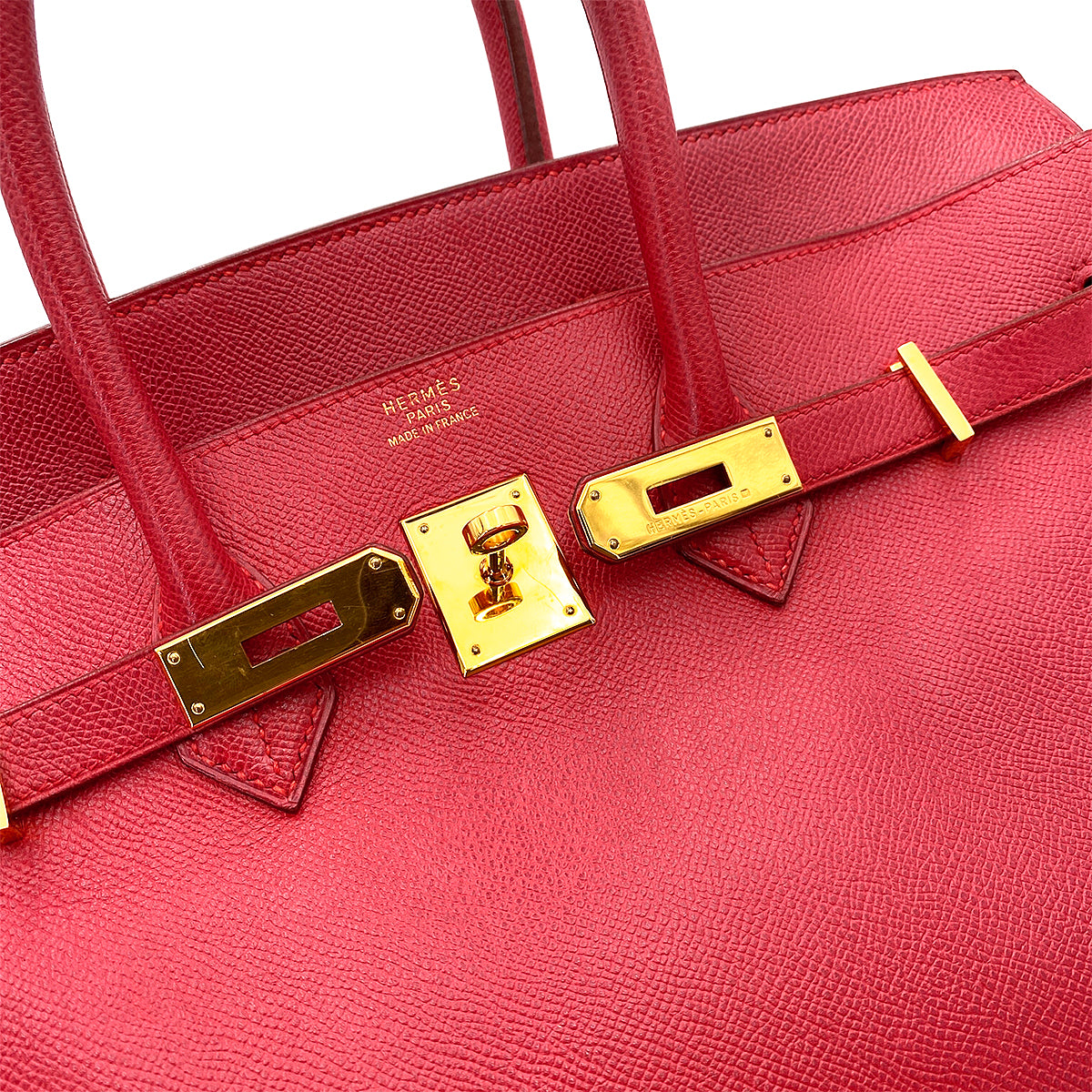 HERMES BIRKIN 35 ROUGE VIF COUCHEVEL HAND BAG 〇Z 90246313