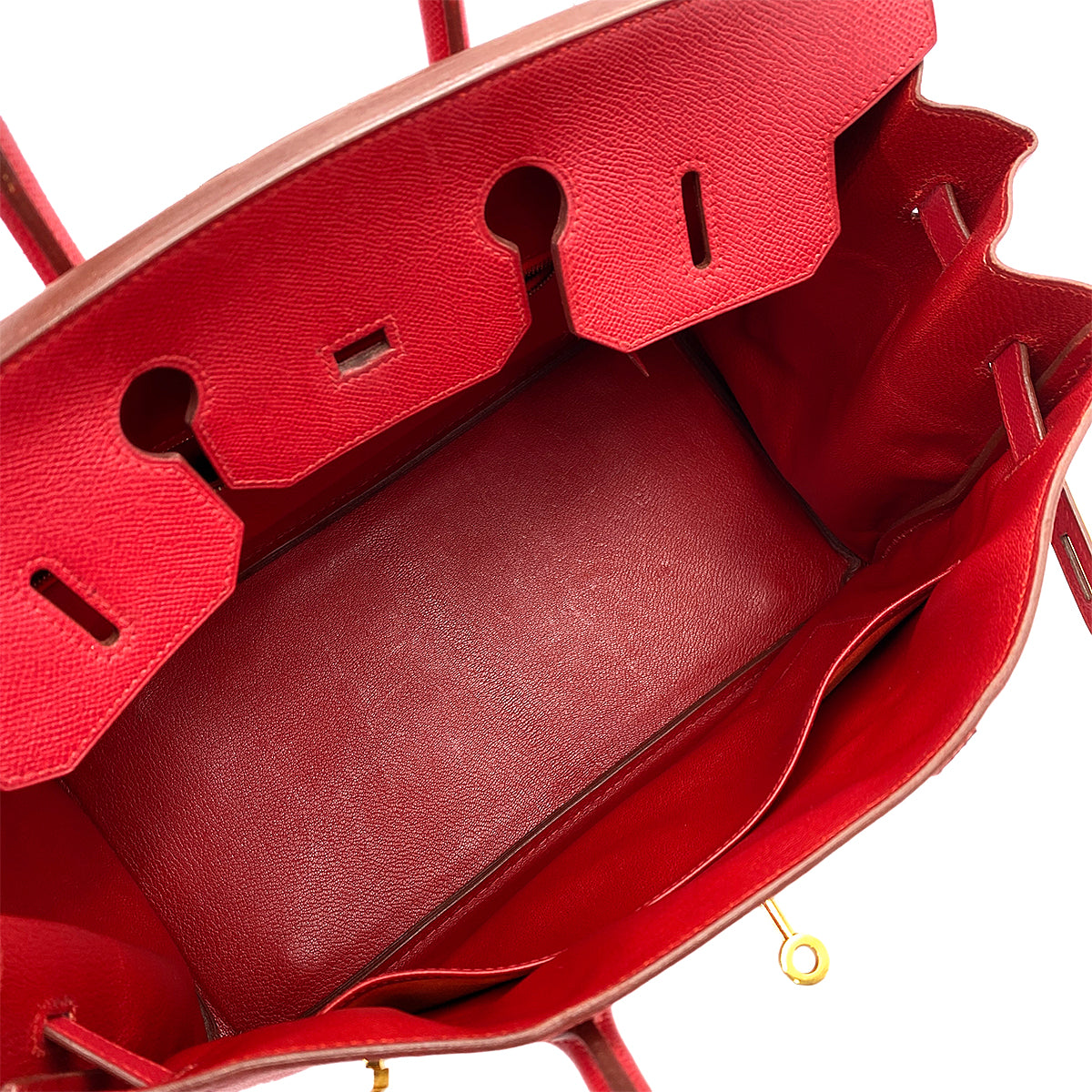 HERMES BIRKIN 35 ROUGE VIF COUCHEVEL HAND BAG 〇Z 90246313