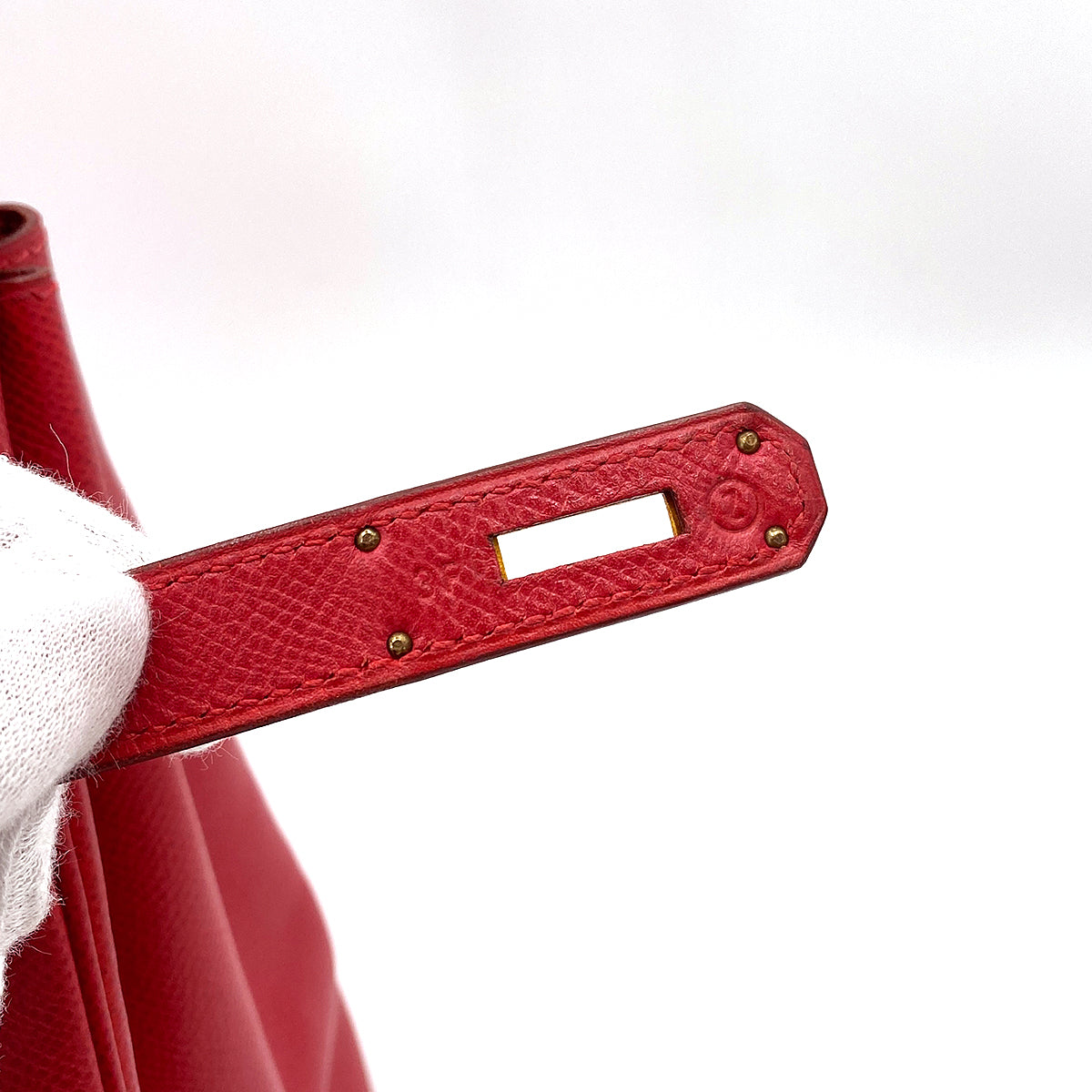 HERMES BIRKIN 35 ROUGE VIF COUCHEVEL HAND BAG 〇Z 90246313