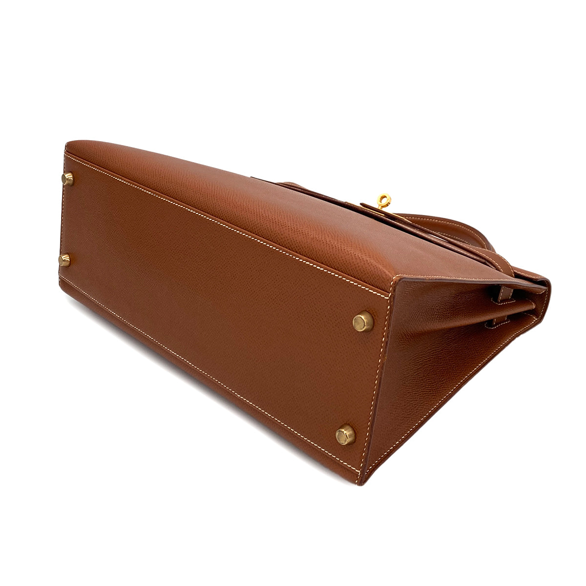 HERMES KELLY 32 SELLIER GOLD COUCHVEL HAND SHOULDER BAG 〇W 90246341