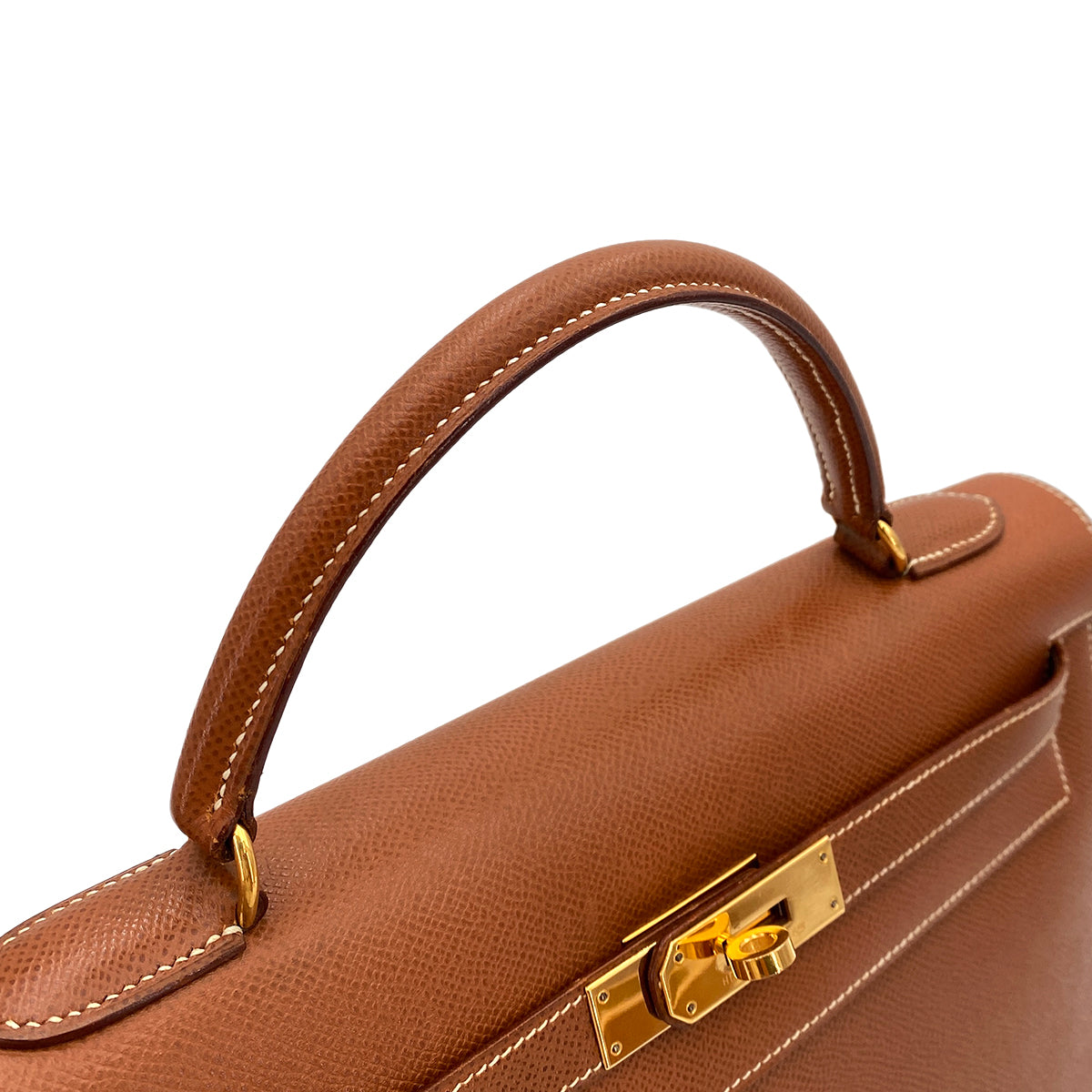 HERMES KELLY 32 SELLIER GOLD COUCHVEL HAND SHOULDER BAG 〇W 90246341
