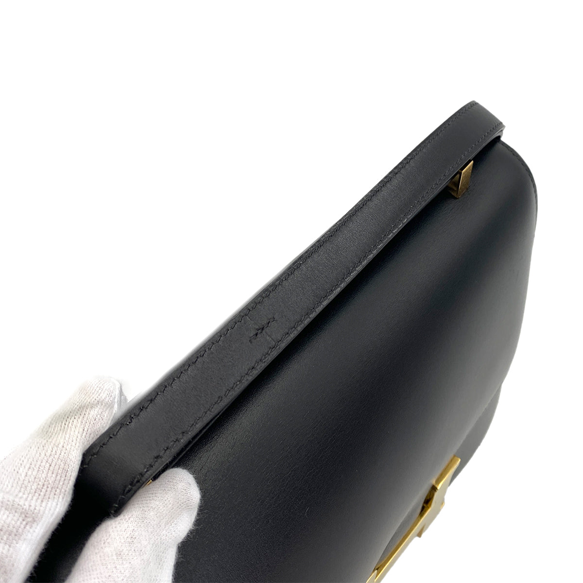 HERMES CONSTANCE 24 BLACK BOXCALF SHOULDER BAG □E 90246343