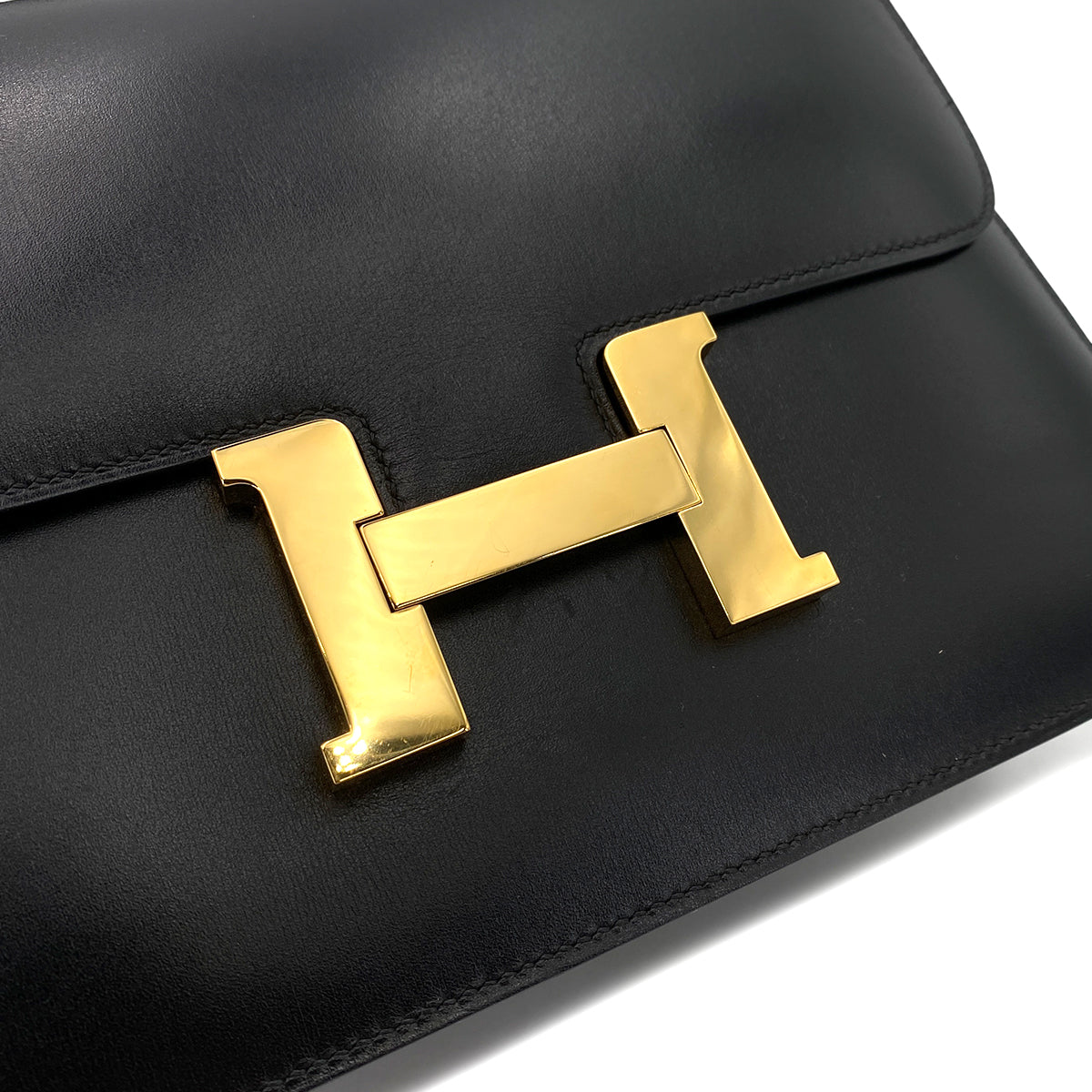 HERMES CONSTANCE 24 BLACK BOXCALF SHOULDER BAG □E 90246343
