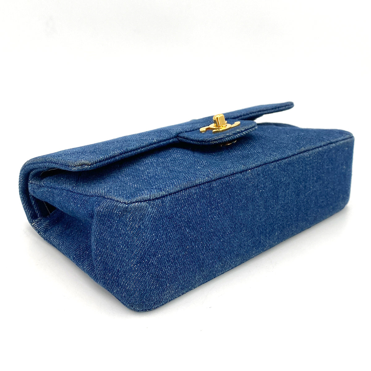 CHANEL VINTAGE CLASSIC FLAP SMALL CHAIN SHOULDER BAG BLUE DENIM 90246350