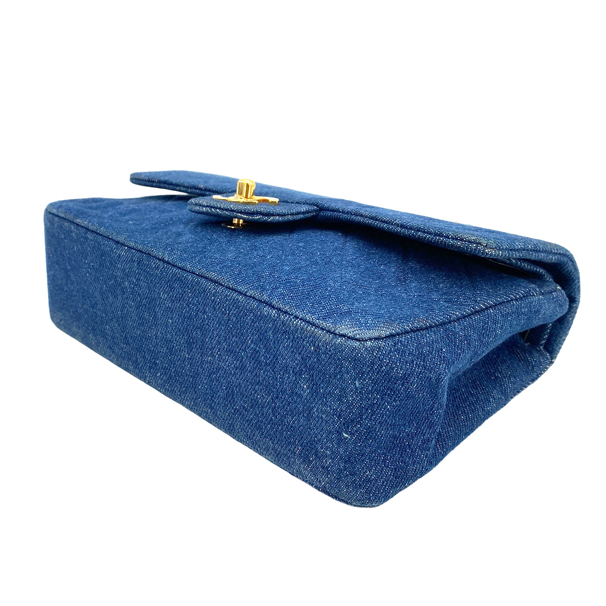 CHANEL VINTAGE CLASSIC FLAP SMALL CHAIN SHOULDER BAG BLUE DENIM 90246350
