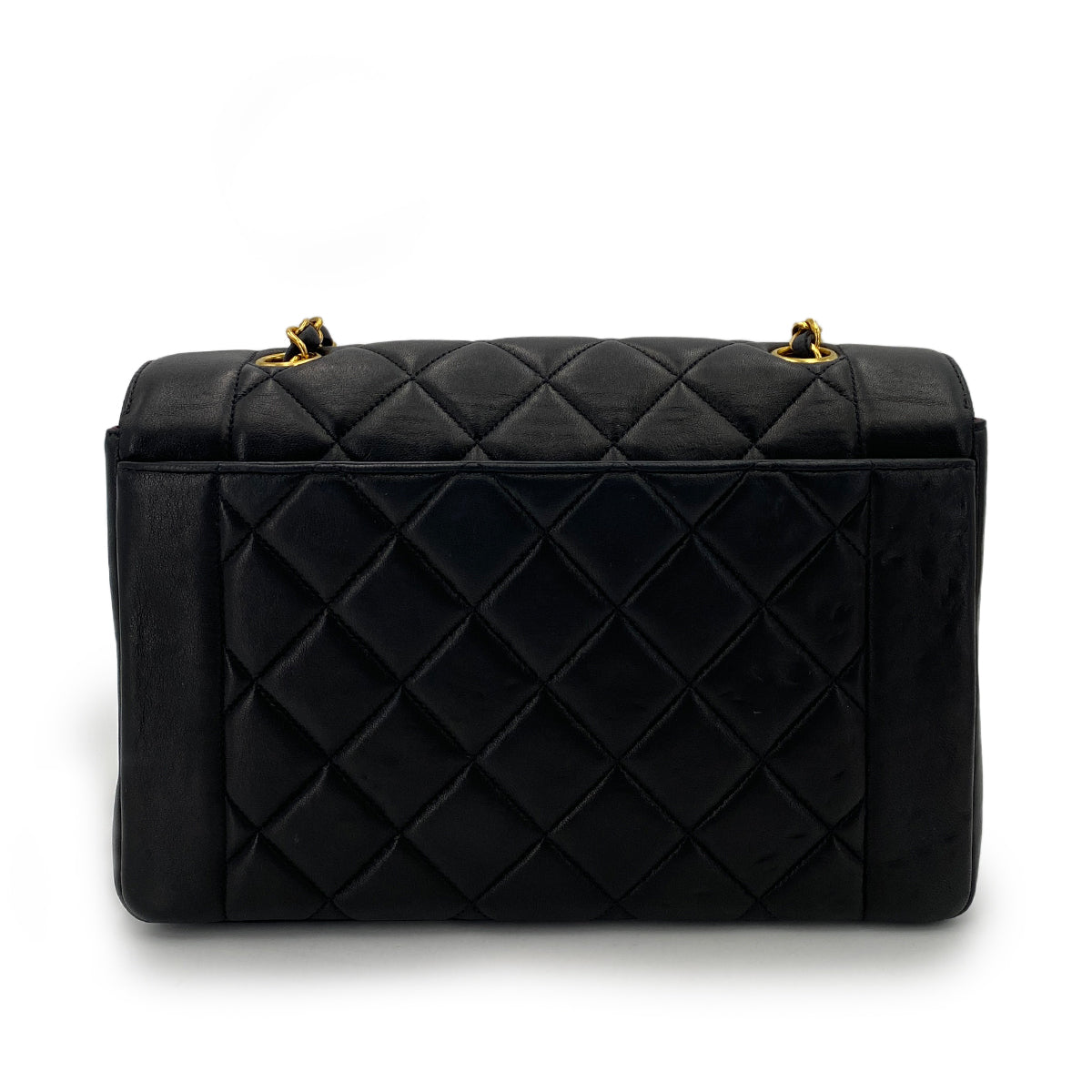 CHANEL VINTAGE MATELASSE CHAIN SHOULDER BAG BLACK LAMB SKIN 90246355