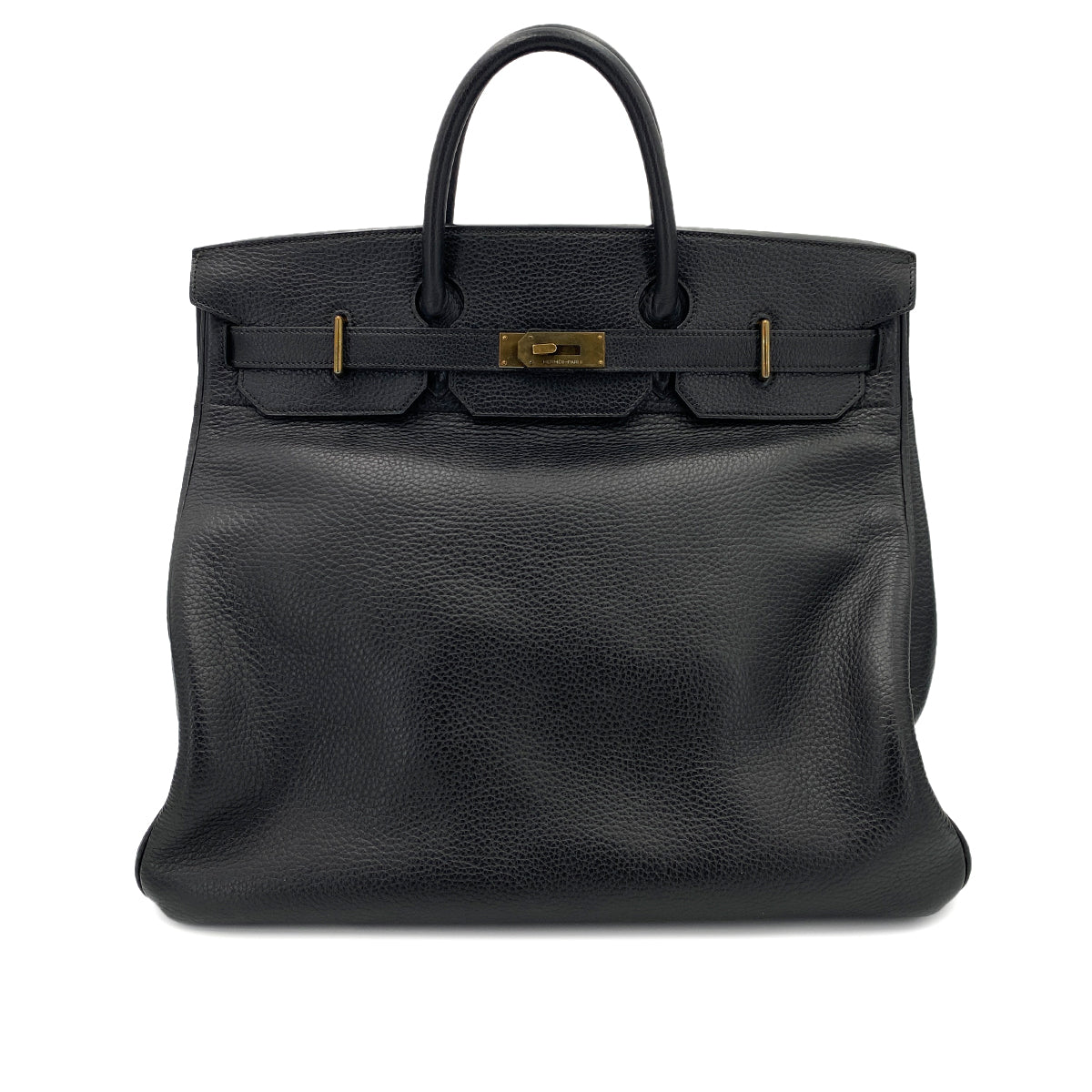 HERMES HAUT A COURROIES 45 BLACK ARDENNES HAND BAG 〇W 90246359