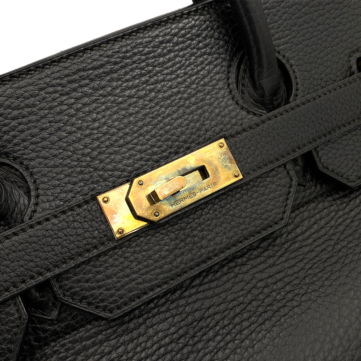 HERMES HAUT A COURROIES 45 BLACK ARDENNES HAND BAG 〇W 90246359