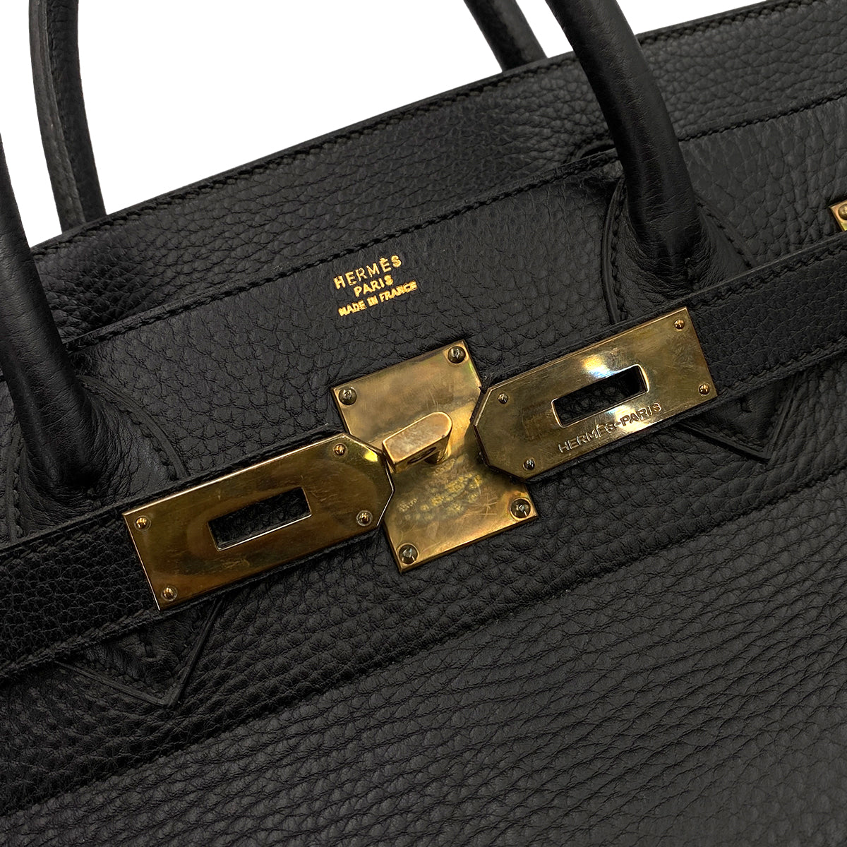 HERMES HAUT A COURROIES 45 BLACK ARDENNES HAND BAG 〇W 90246359