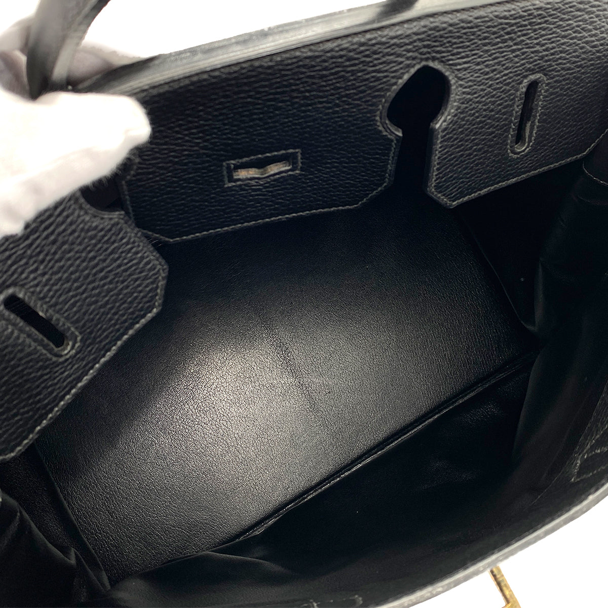 HERMES HAUT A COURROIES 45 BLACK ARDENNES HAND BAG 〇W 90246359