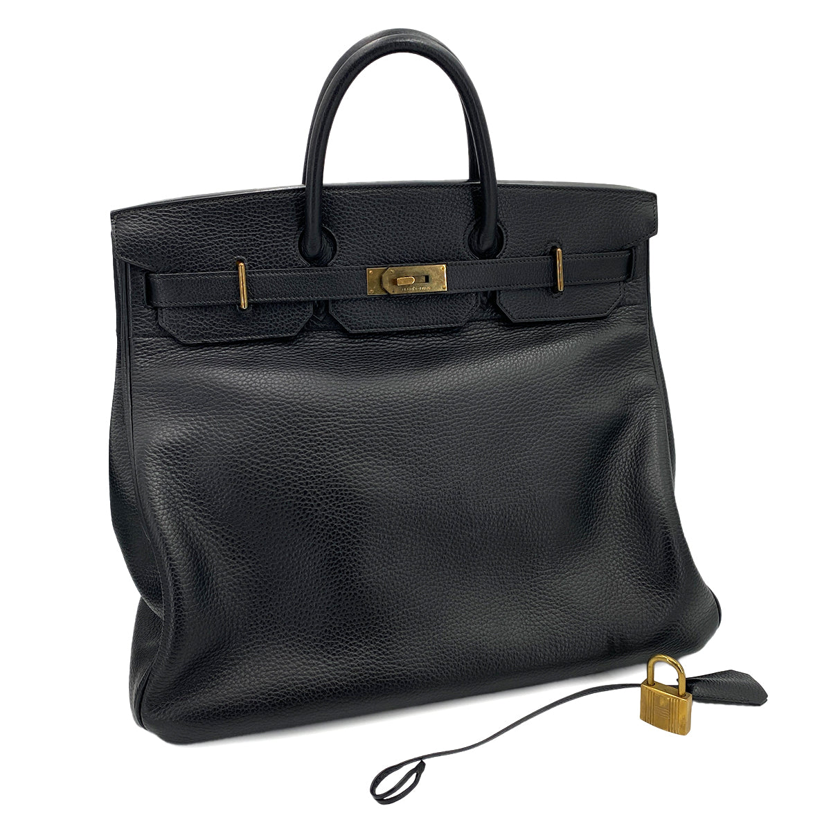 HERMES HAUT A COURROIES 45 BLACK ARDENNES HAND BAG 〇W 90246359