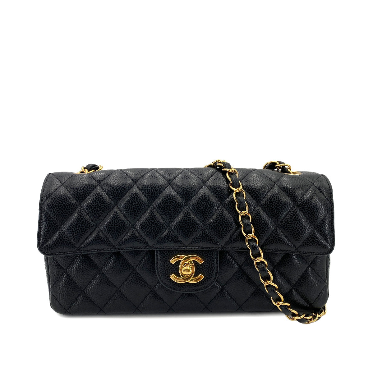CHANEL MATELASSE CHAIN SHOULDER BAG BLACK CAVIAR SKIN 90246365