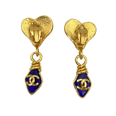CHANEL VINTAGE EARRINGS GRIPORE COCOMARK COLOR STONE ACCESSORY 95P 90246368 - PURPOSE