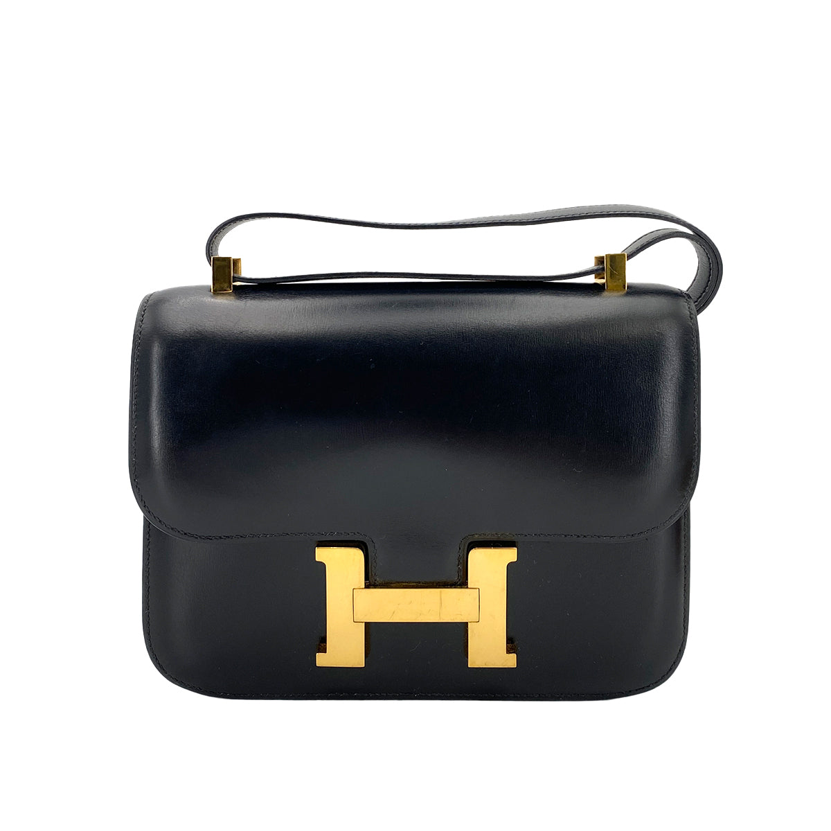 HERMES CONSTANCE BLACK BOXCALF SHOULDER BAG 〇R 90246911