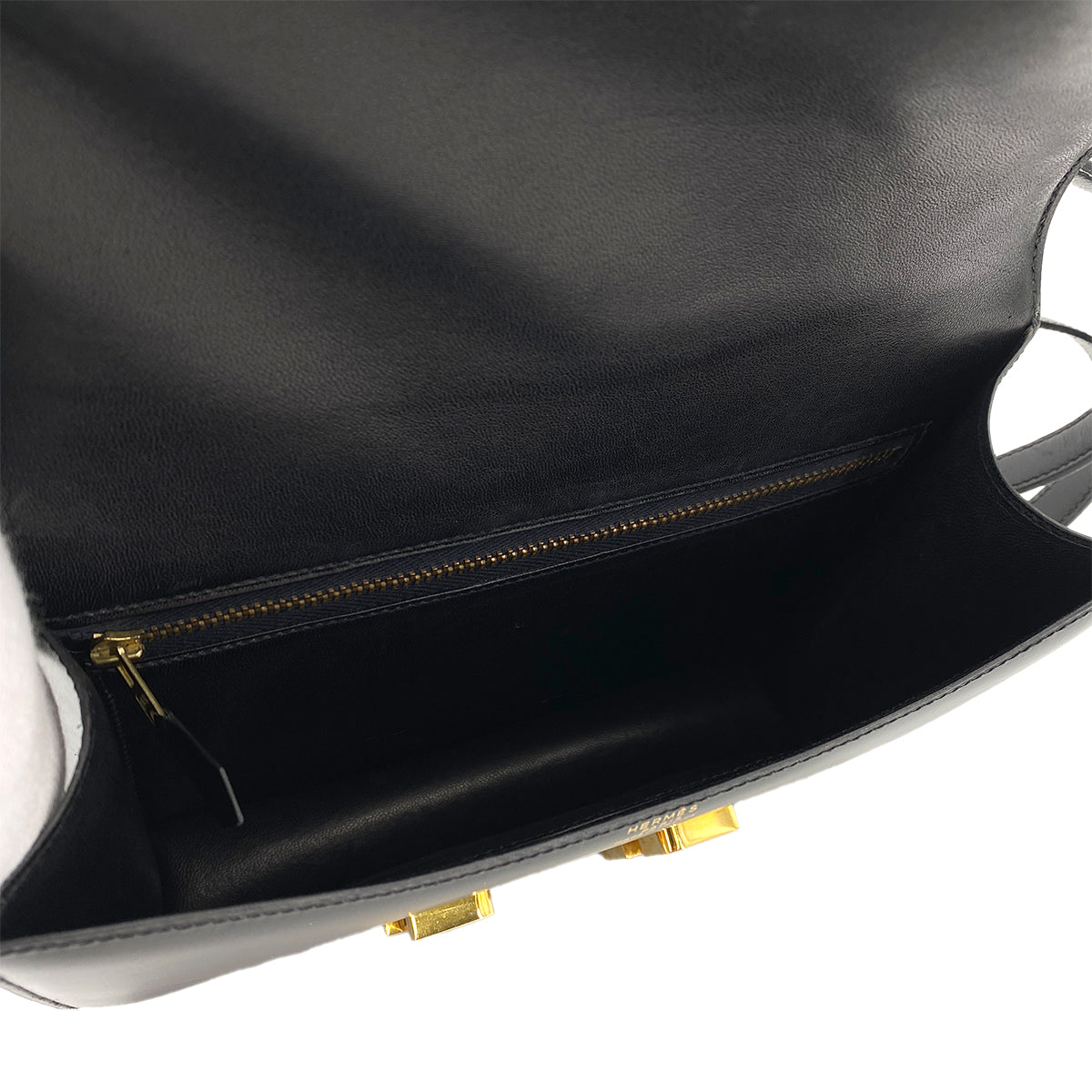 HERMES CONSTANCE BLACK BOXCALF SHOULDER BAG 〇R 90246911