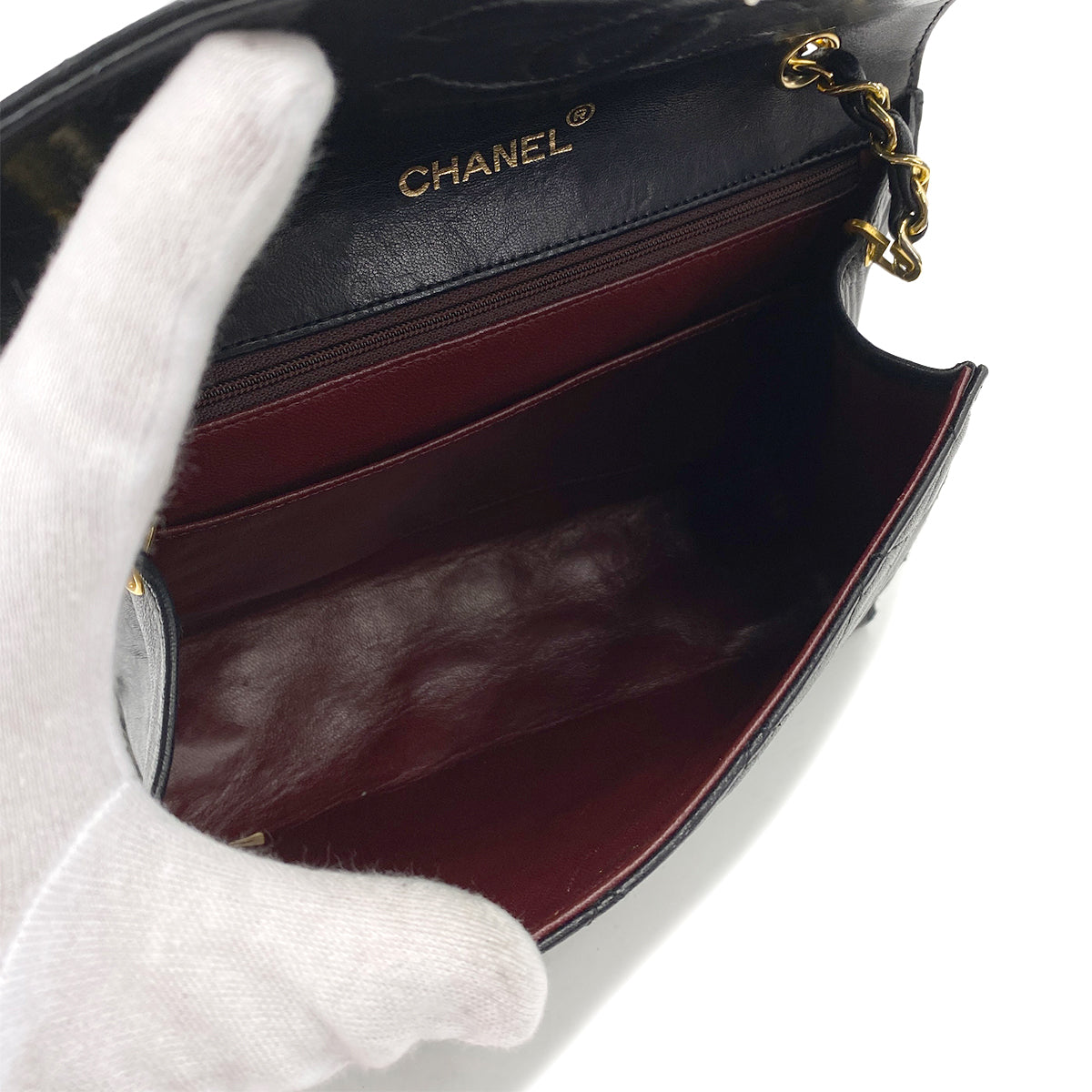 CHANEL VINTAGE MATELASSE BIG COCO CHAIN SHOULDER BAG BLACK LAMB SKIN 90246919