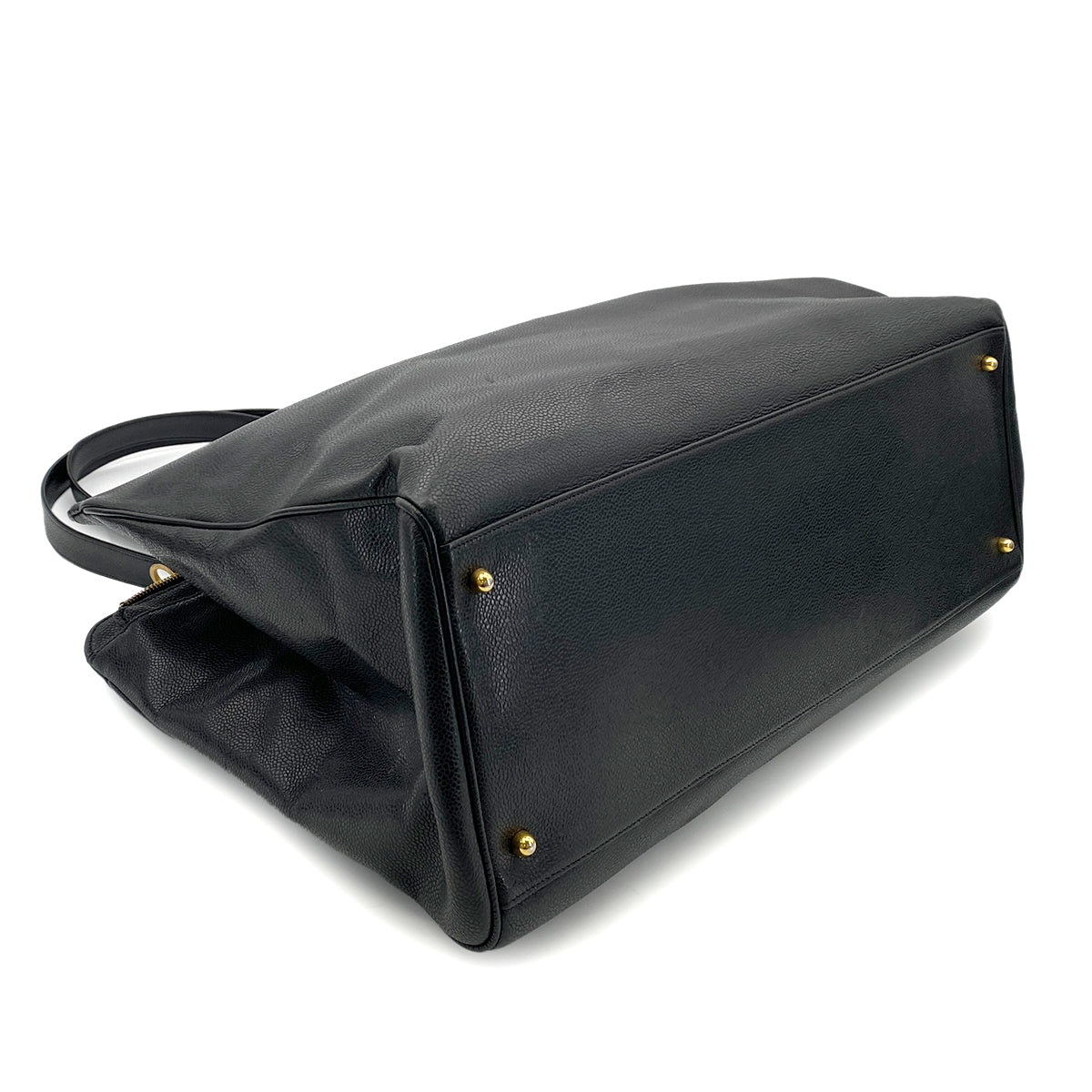 CHANEL VINTAGE SUPER MODEL CHAIN TOTE BAG BLACK CAVIAR SKIN 90246924