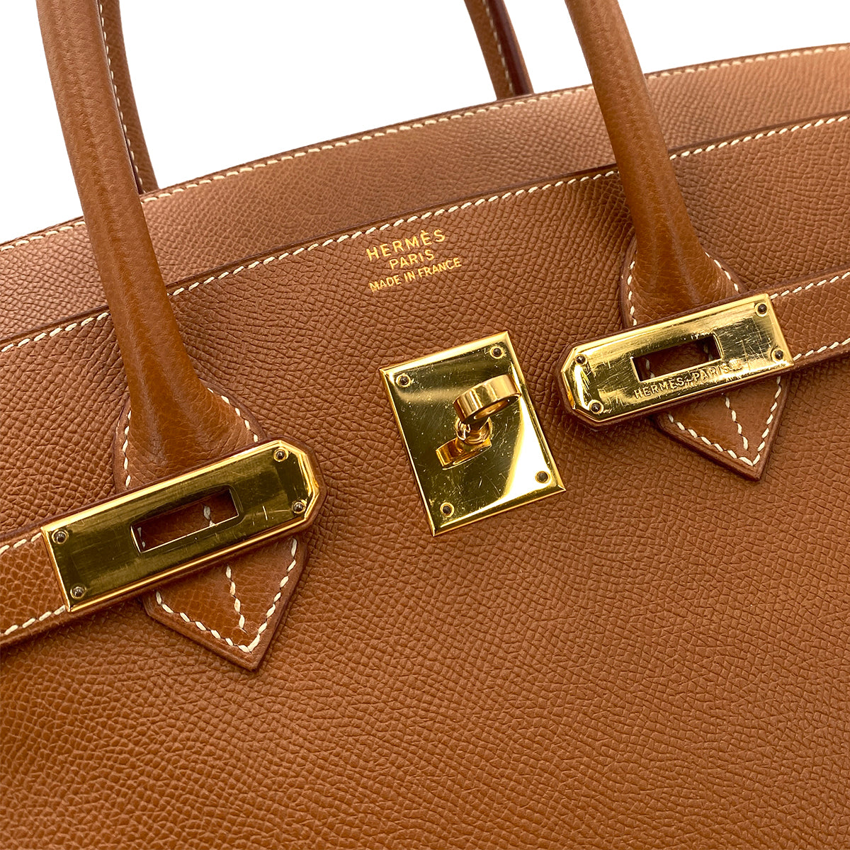 HERMES BIRKIN 35 GOLD COUCHEVEL HAND BAG 〇Z 90246979
