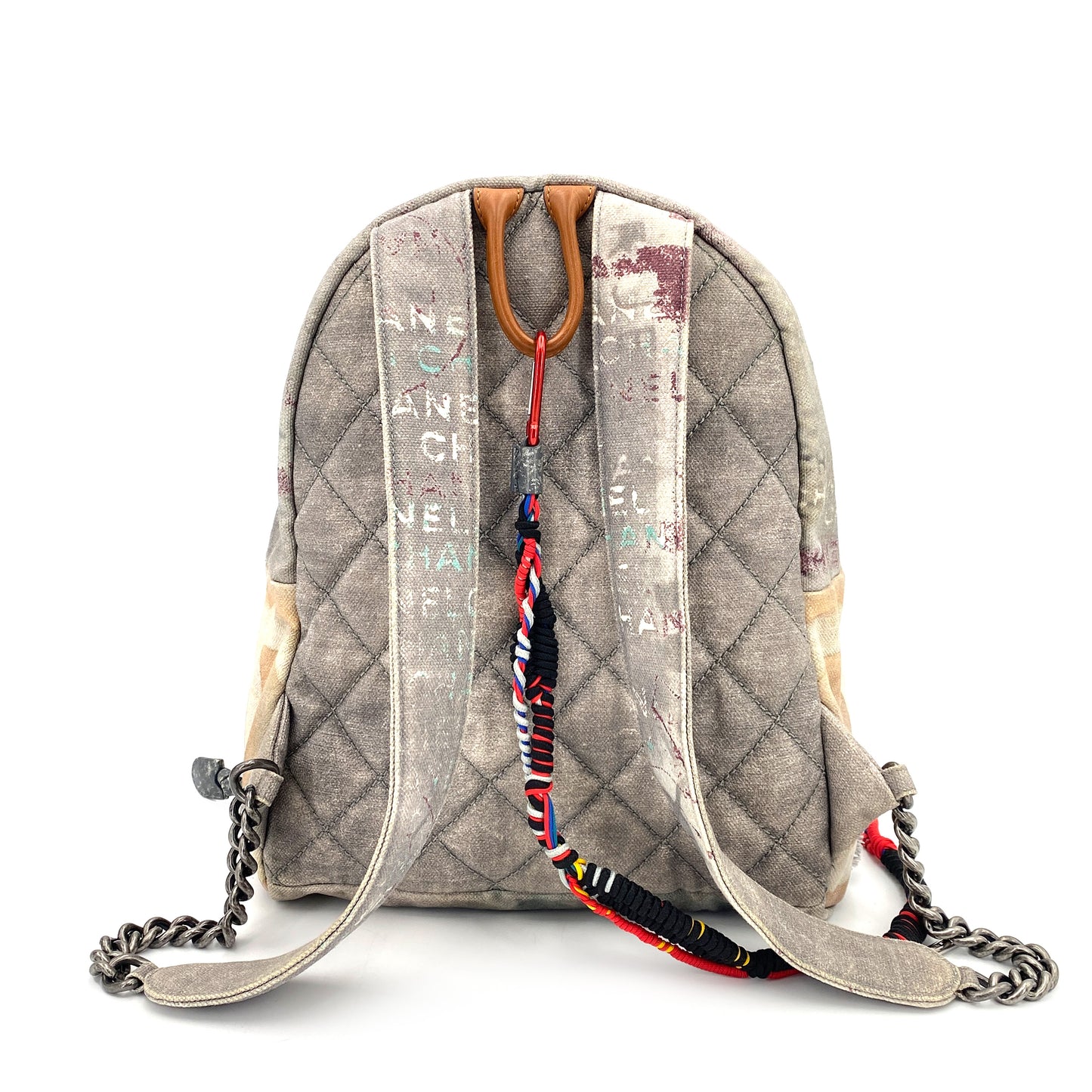CHANEL BACK PACK GRAFFITI COCOMARK NEWSPAPER ACTⅡ A92352 GRAY CANVAS 90247077
