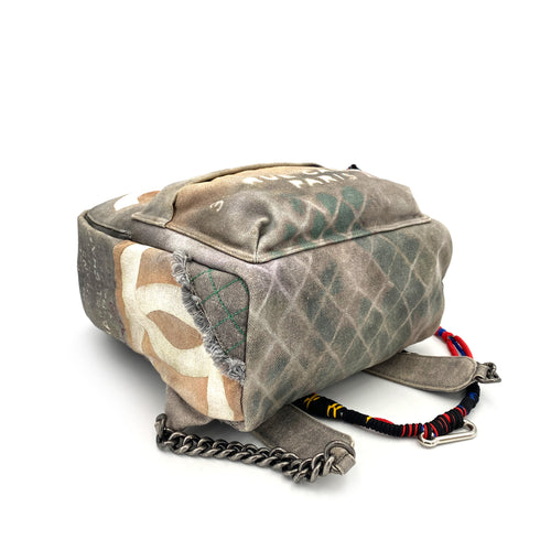 CHANEL BACK PACK GRAFFITI COCOMARK NEWSPAPER ACTⅡ A92352 GRAY CANVAS 90247077