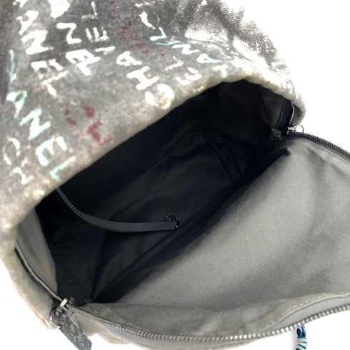 CHANEL BACK PACK GRAFFITI COCOMARK NEWSPAPER ACTⅡ A92352 GRAY CANVAS 90247077