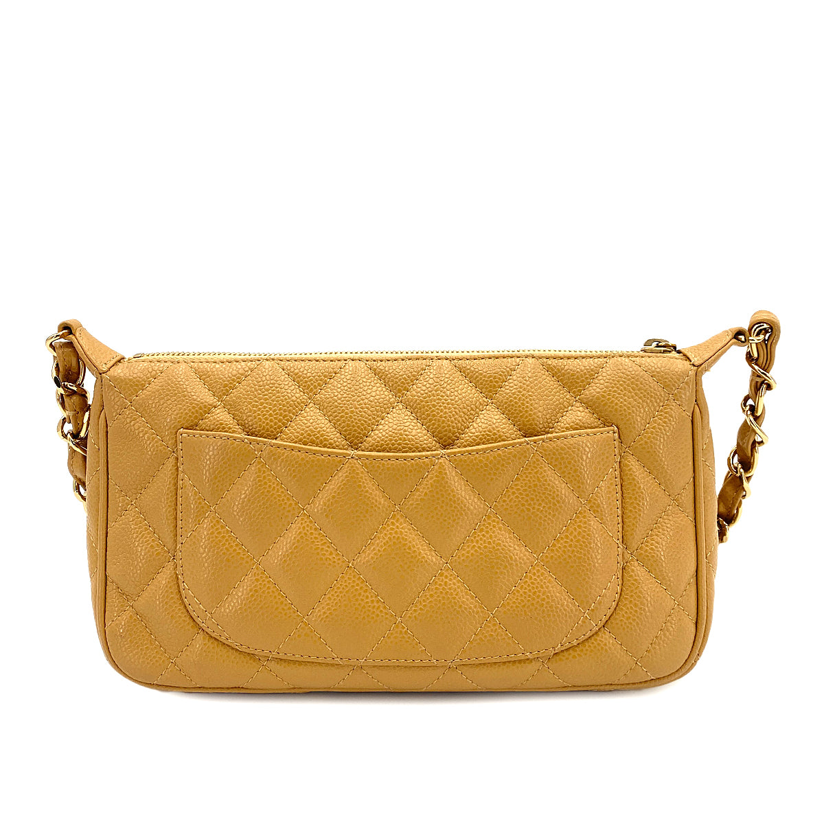 CHANEL VINTAGE COCOMARK MATELASSE CHAIN SHOULDER BAG BEIGE CAVIR SKIN 90247085