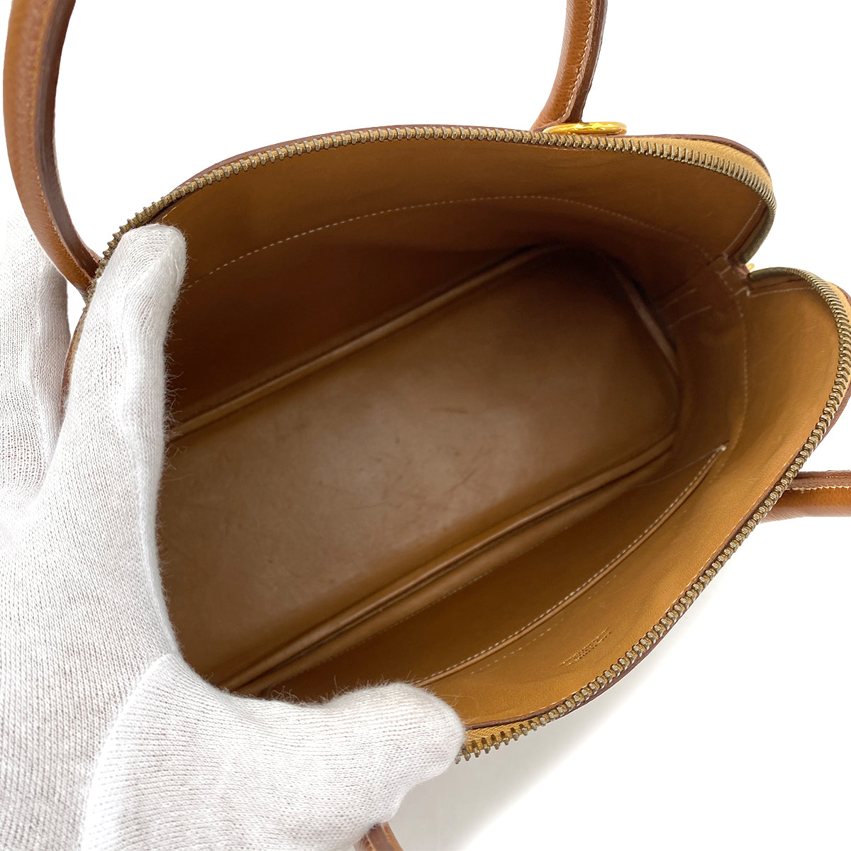 HERMES BOLIDE 31 GOLD COUCHEVEL HAND SHOULDER BAG 〇X 90247095