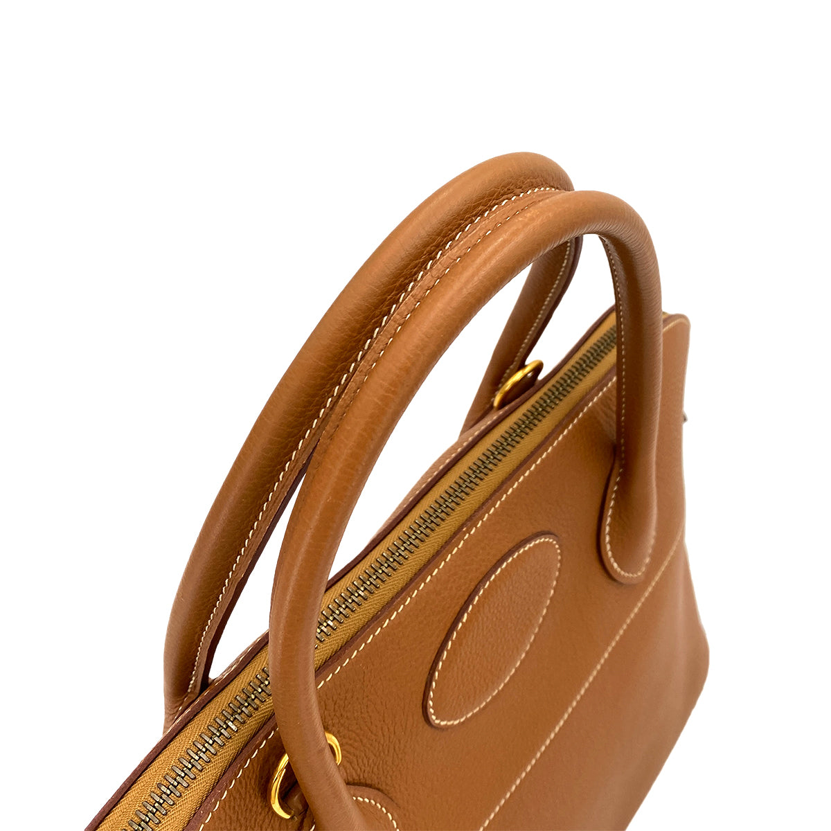 HERMES BOLIDE 35 GOLD VACHE LIEGE HAND SHOULDER BAG □D 90247096