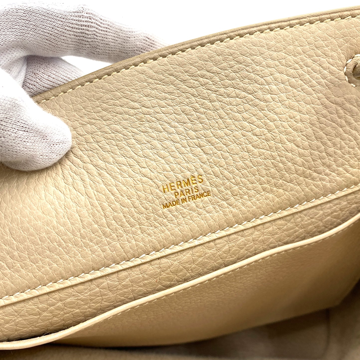 HERMES SHOULDER BAG BEIGE TYPE TAURILLON CLEMENCE □F 90247165
