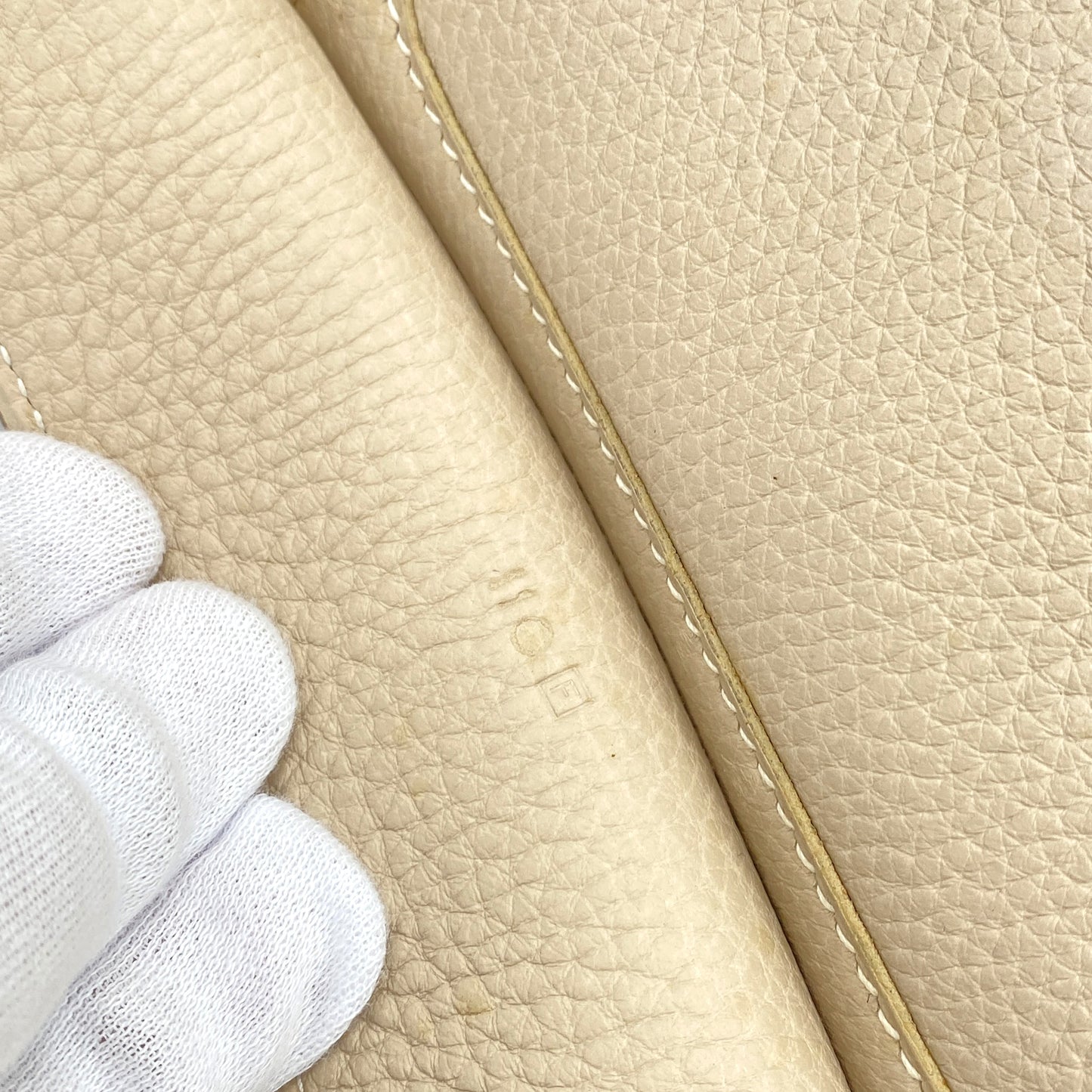 HERMES SHOULDER BAG BEIGE TYPE TAURILLON CLEMENCE □F 90247165