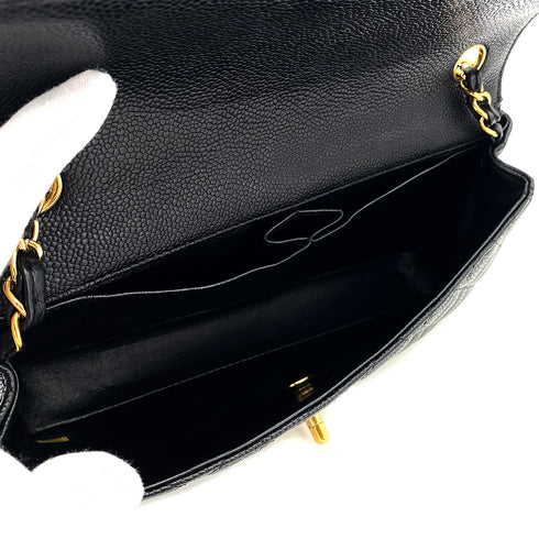 CHANEL VINTAGE MATELASSE CHAIN SHOULDER BAG BLACK CAVIAR SKIN 90247179 - PURPOSE