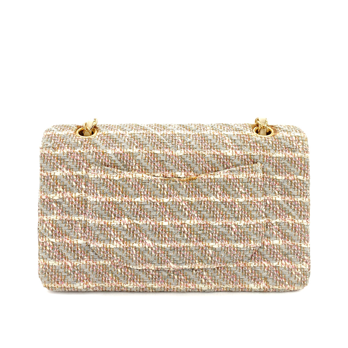 CHANEL VINTAGE CHAIN SHOULDER BAG MULTICOLOR TWEED 90247186
