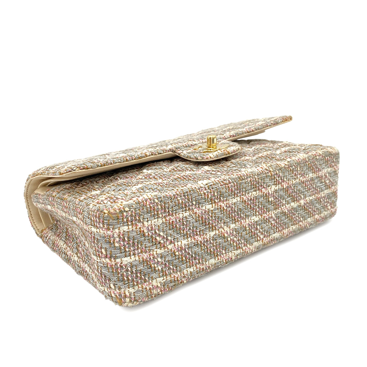 CHANEL VINTAGE CHAIN SHOULDER BAG MULTICOLOR TWEED 90247186
