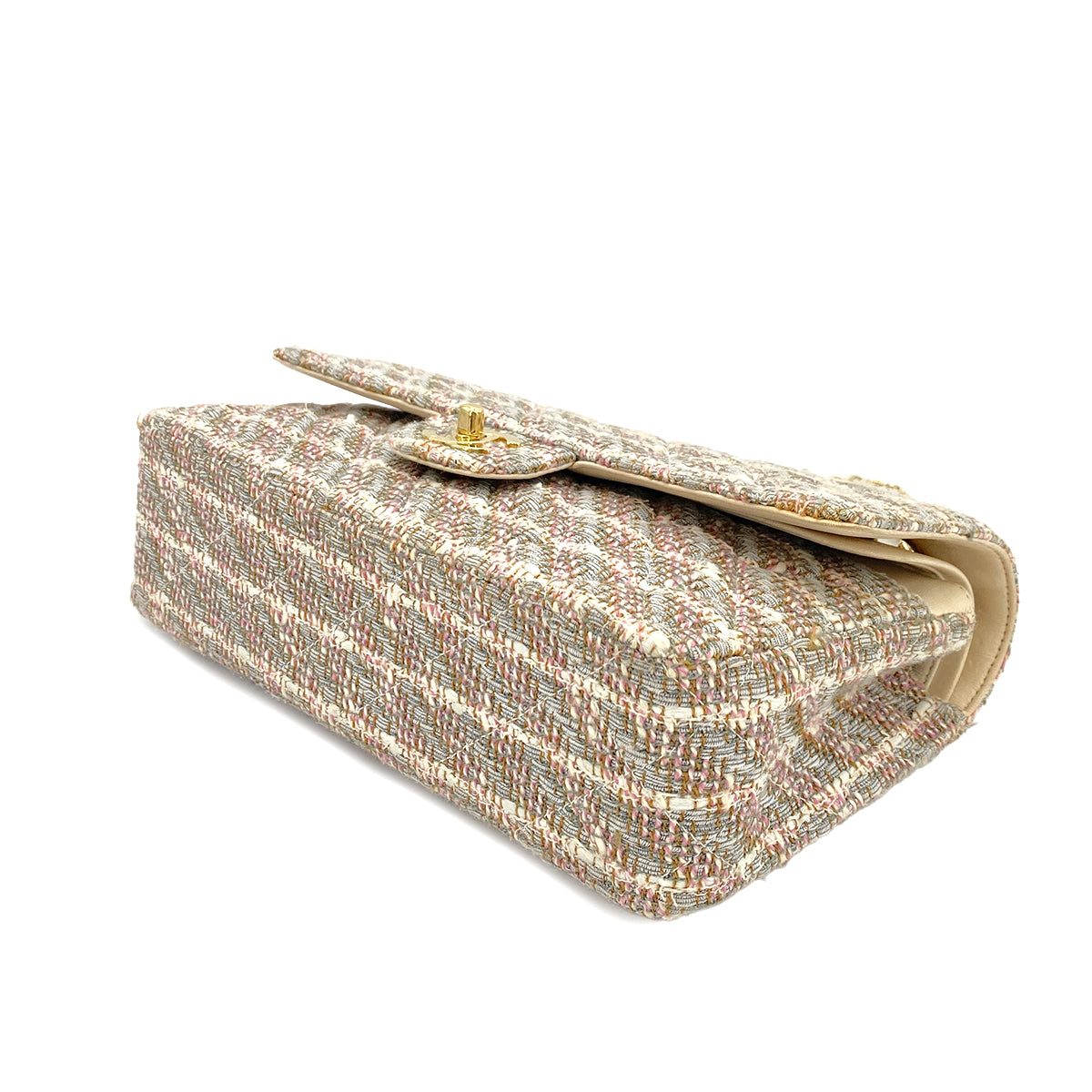 CHANEL VINTAGE CHAIN SHOULDER BAG MULTICOLOR TWEED 90247186