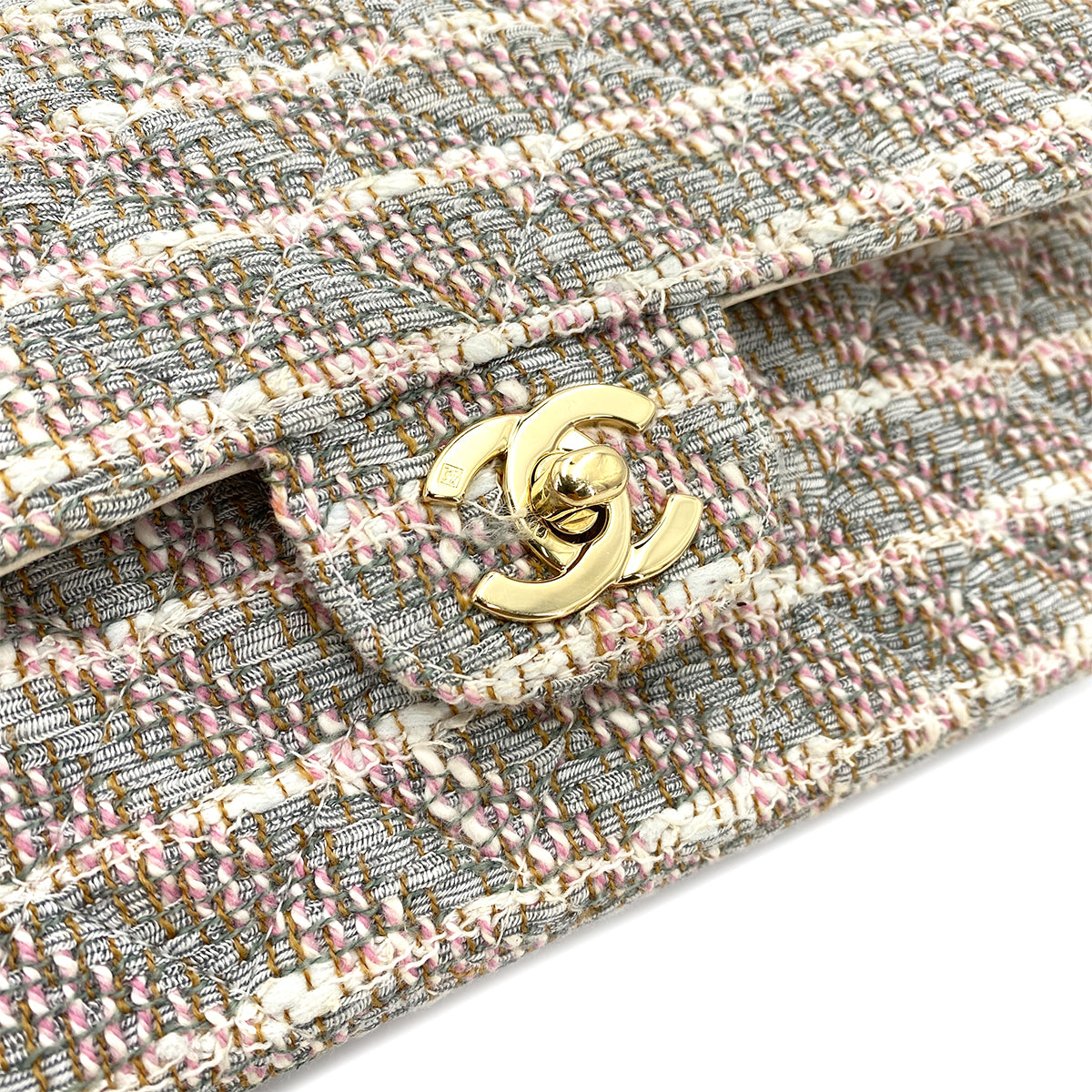 CHANEL VINTAGE CHAIN SHOULDER BAG MULTICOLOR TWEED 90247186