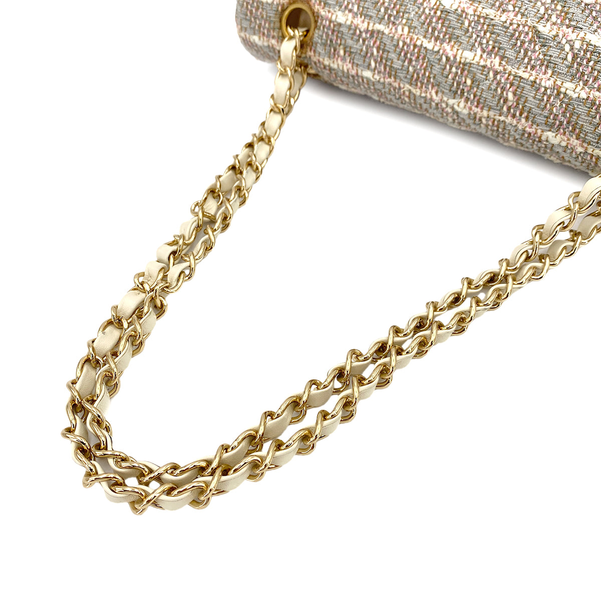 CHANEL VINTAGE CHAIN SHOULDER BAG MULTICOLOR TWEED 90247186