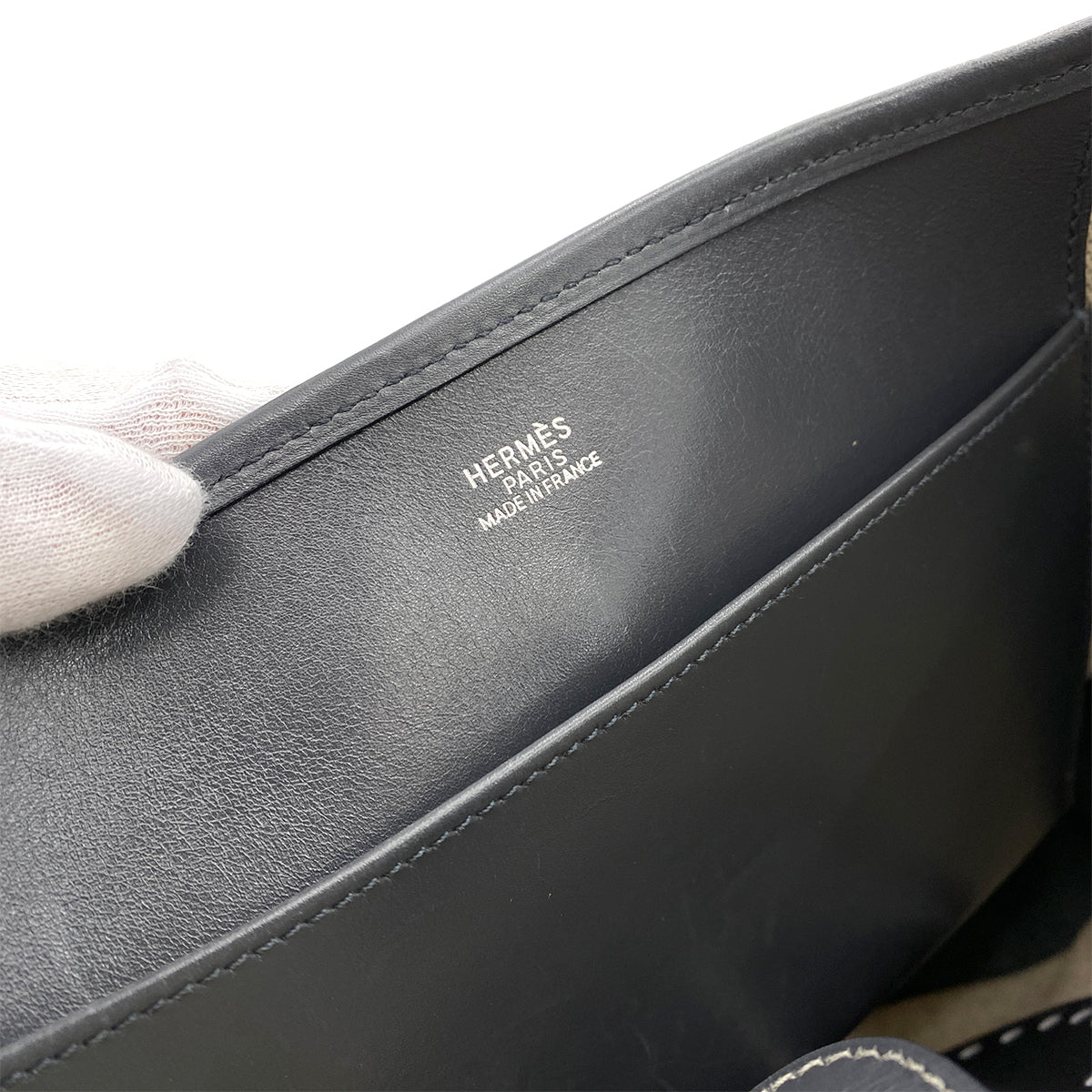 HERMES EVELYNE PM GRAPHITE BOXCALF TOILE H SHOULDER BAG □K 90247187
