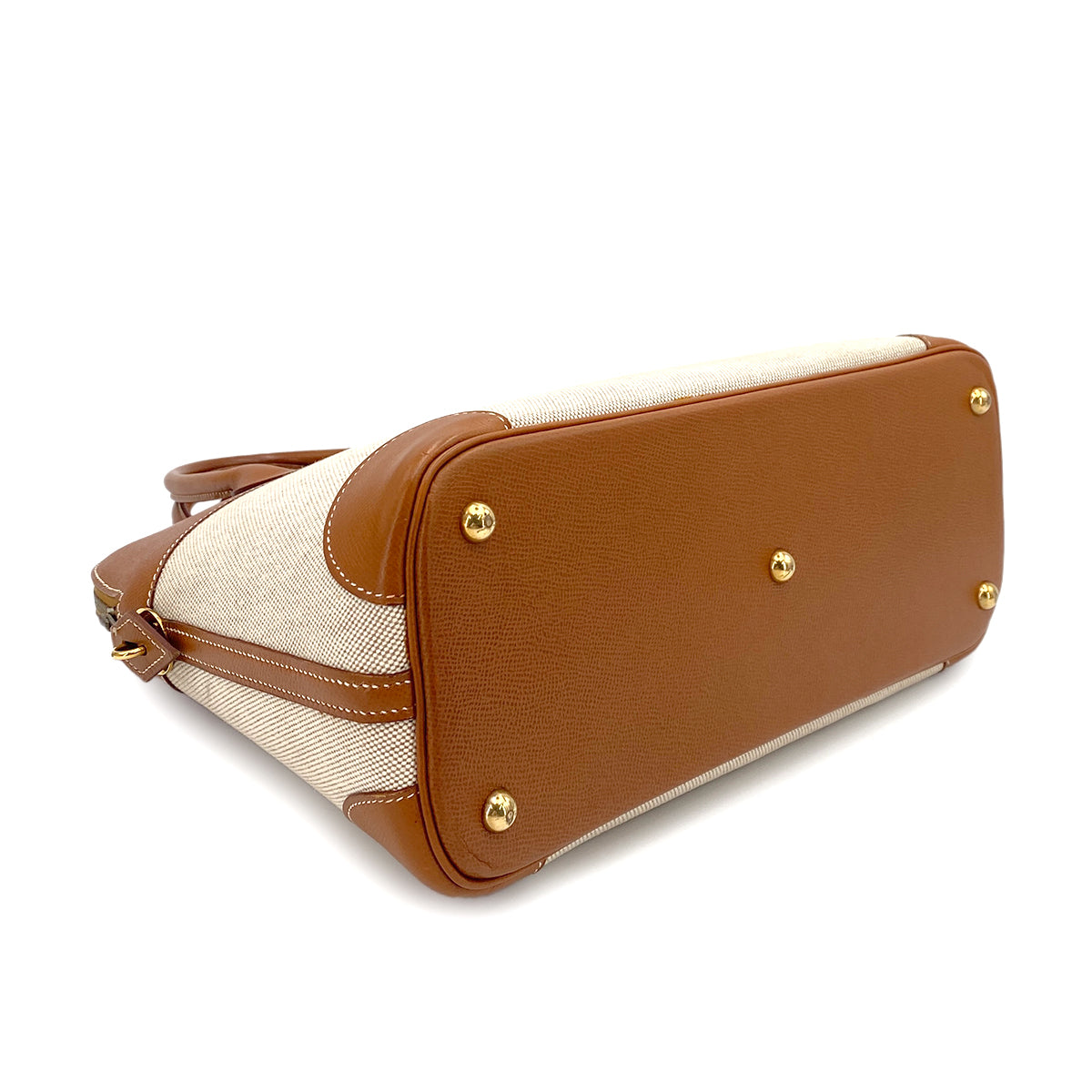 HERMES BOLIDE 35 GOLD COUCHEVEL TOILE H HAND SHOULDER BAG 90247302