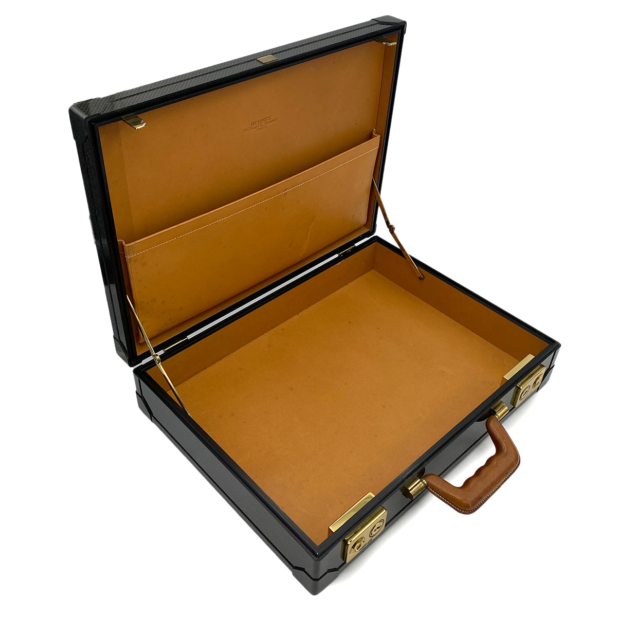 HERMES ESPACE PM ATTACHE CASE BUSINESS BAG BLACK CARBON CHAMONIX 90247305