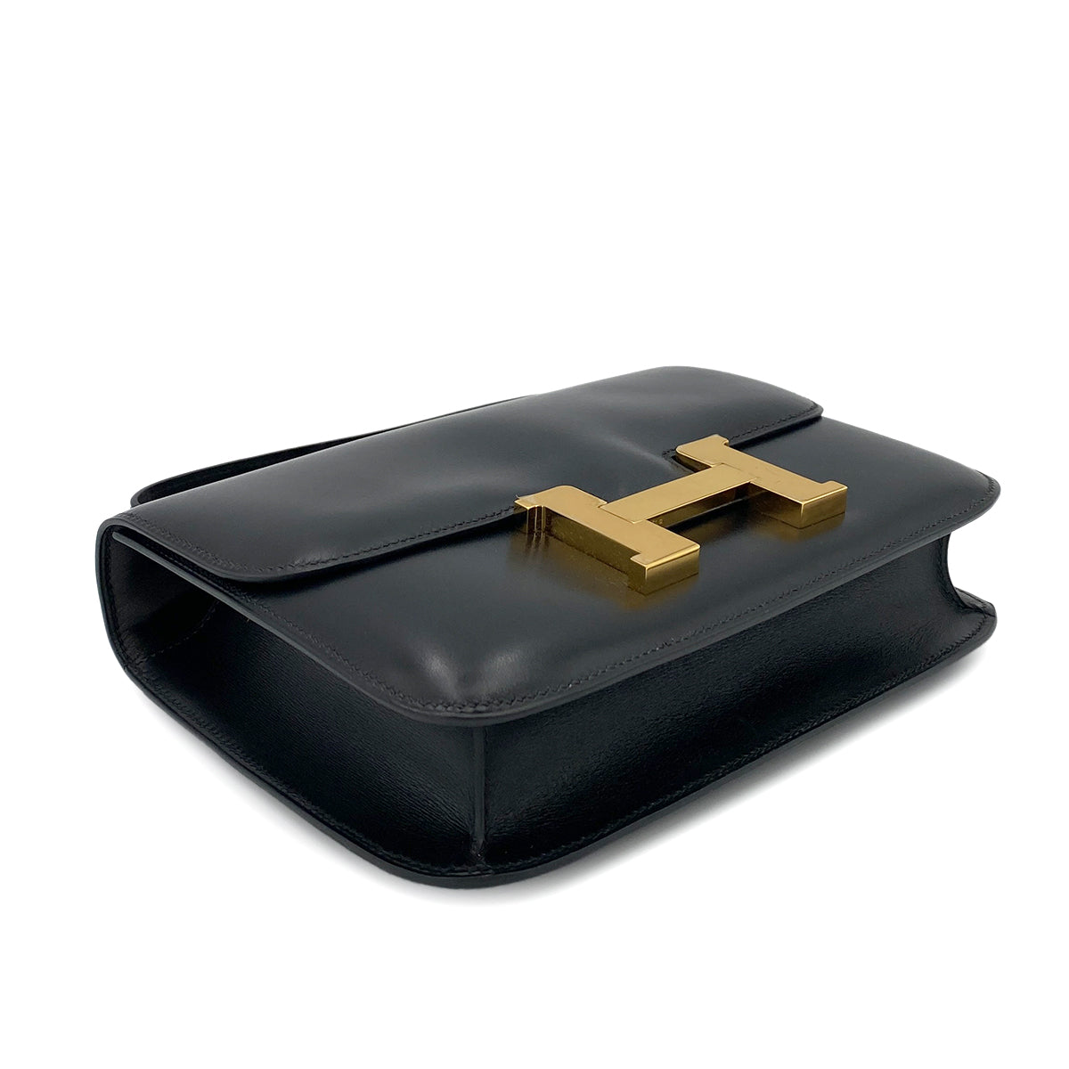 HERMES CONSTANCE BLACK BOXCALF SHOULDER BAG □G 90247311