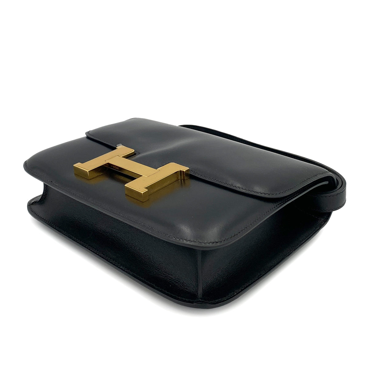 HERMES CONSTANCE BLACK BOXCALF SHOULDER BAG □G 90247311