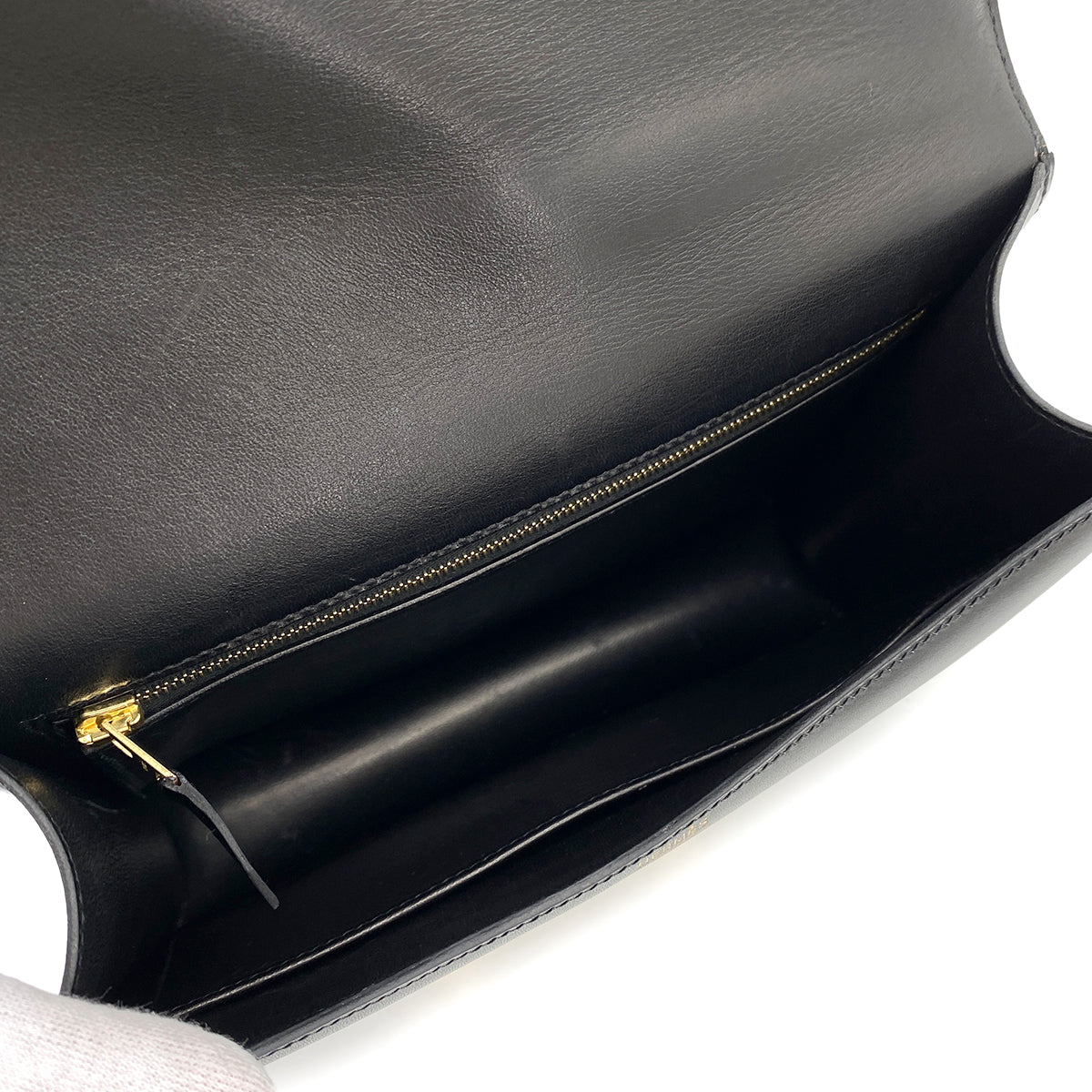 HERMES CONSTANCE BLACK BOXCALF SHOULDER BAG □G 90247311