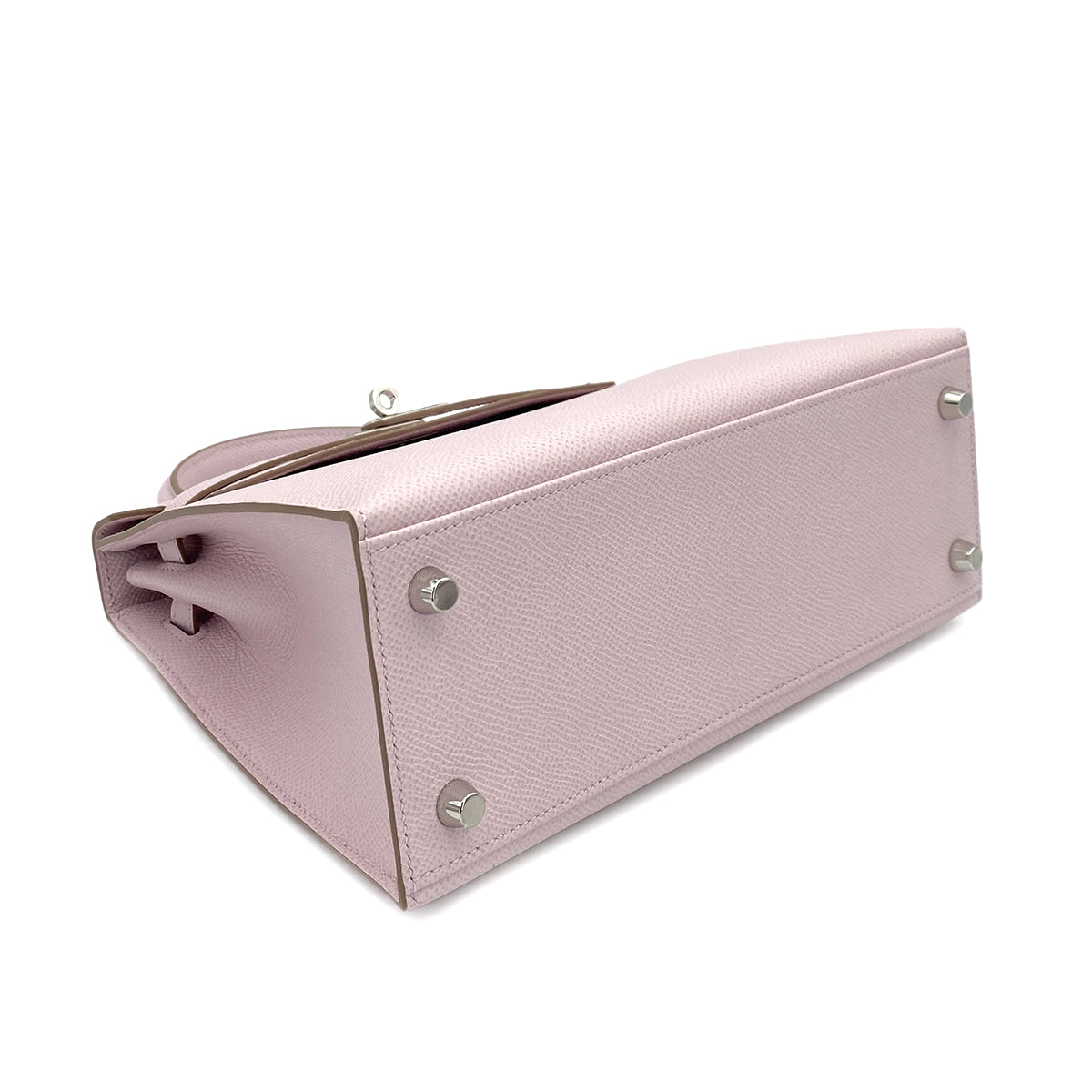HERMES KELLY 25 SELLIER MAUVE PALE EPSOM HAND SHOULDER BAG B 90247313