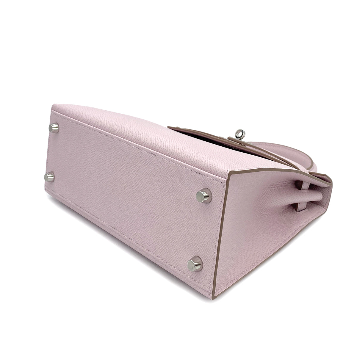 HERMES KELLY 25 SELLIER MAUVE PALE EPSOM HAND SHOULDER BAG B 90247313