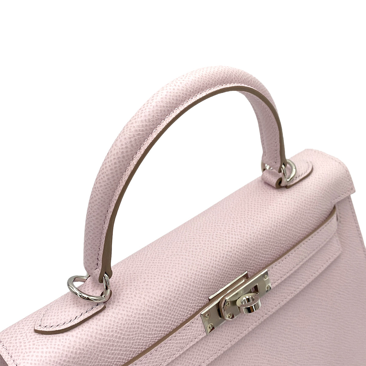 HERMES KELLY 25 SELLIER MAUVE PALE EPSOM HAND SHOULDER BAG B 90247313