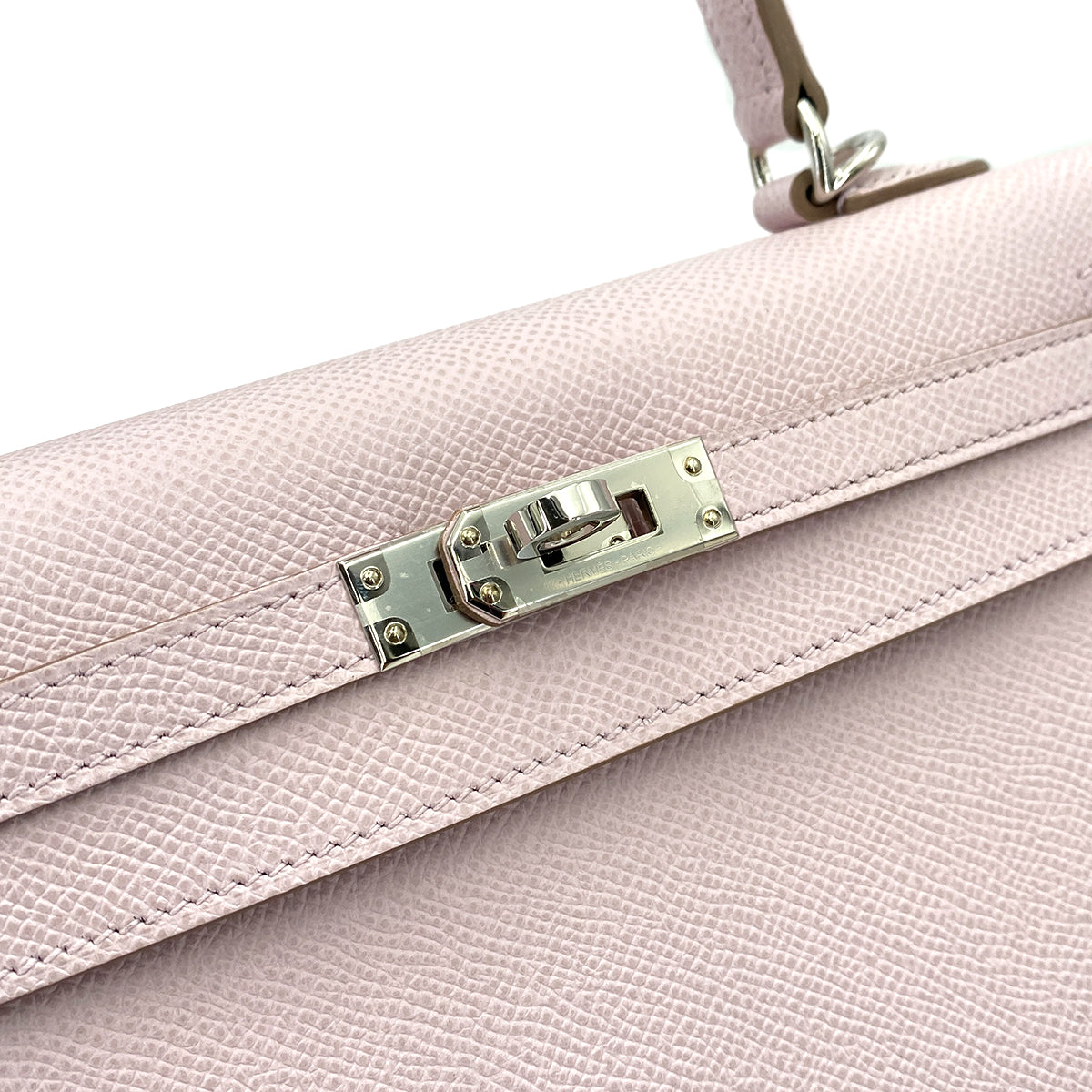HERMES KELLY 25 SELLIER MAUVE PALE EPSOM HAND SHOULDER BAG B 90247313