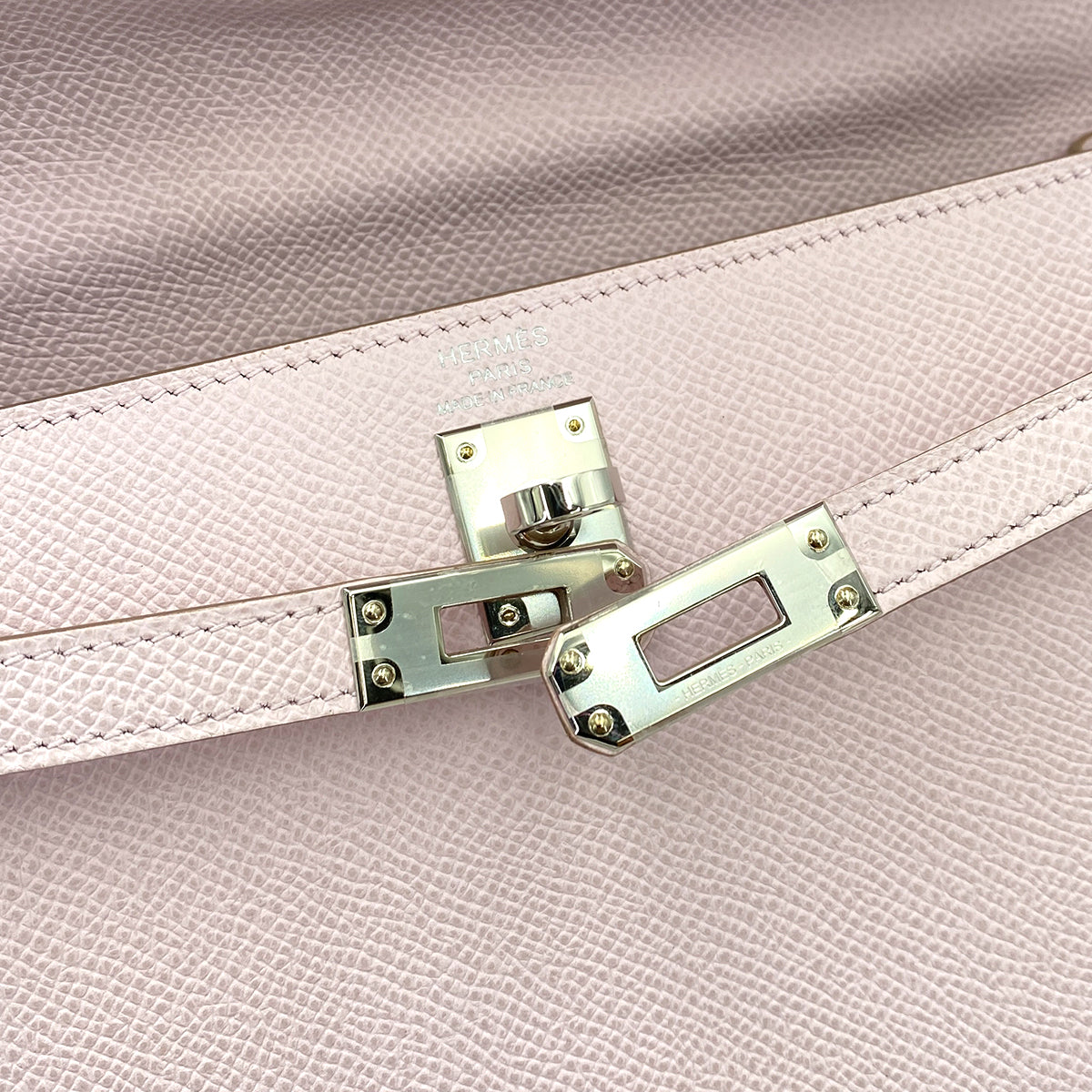 HERMES KELLY 25 SELLIER MAUVE PALE EPSOM HAND SHOULDER BAG B 90247313