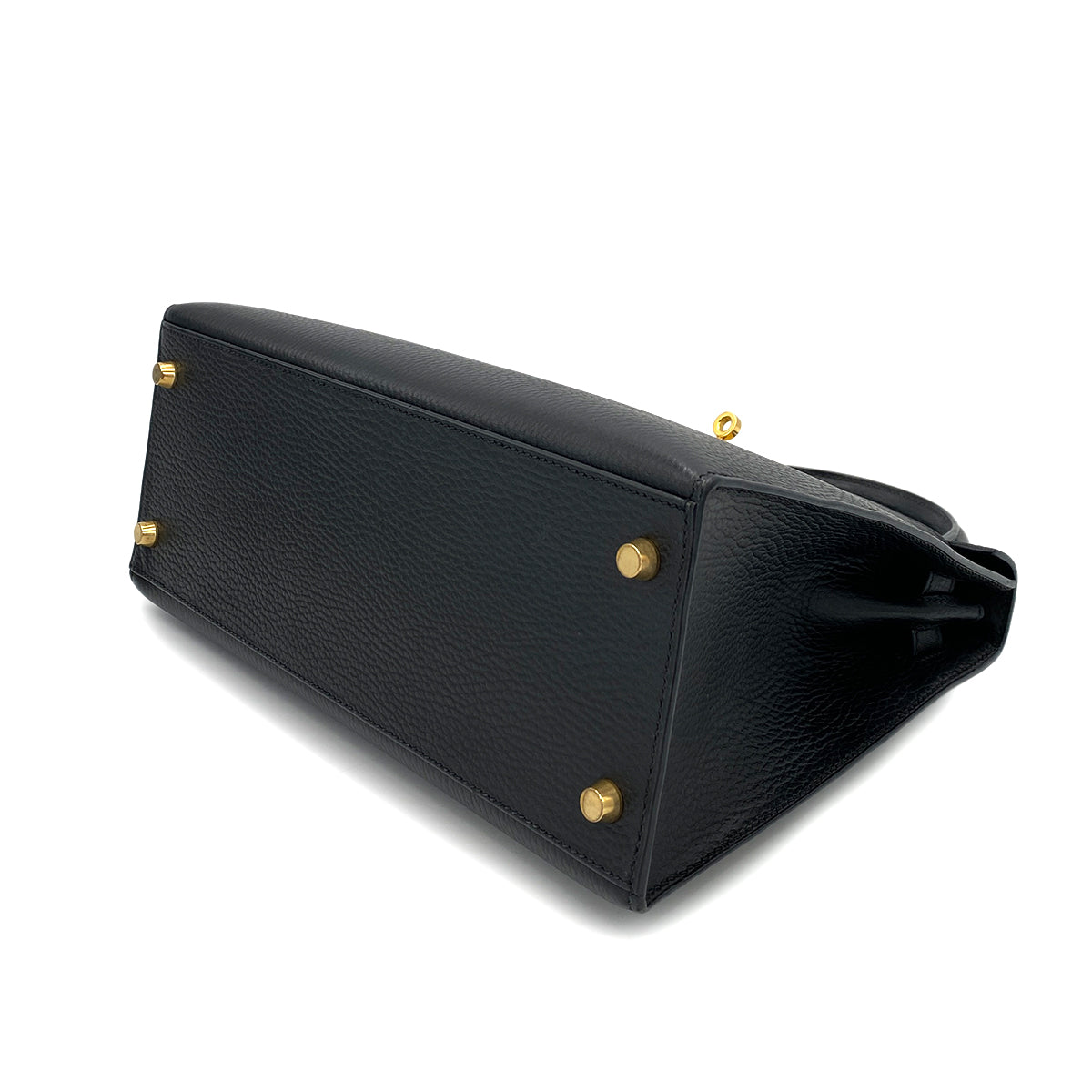 HERMES KELLY 28 SELLIER BLACK ARDENNES HAND SHOULDER BAG □B 90247318