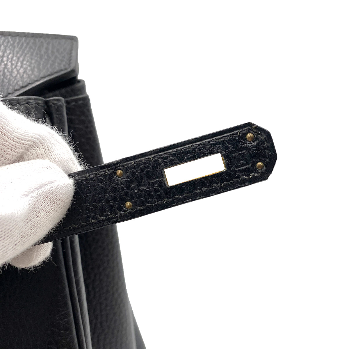 HERMES BIRKIN 35 BLACK ARDENNES HAND BAG □A GHW 90247384