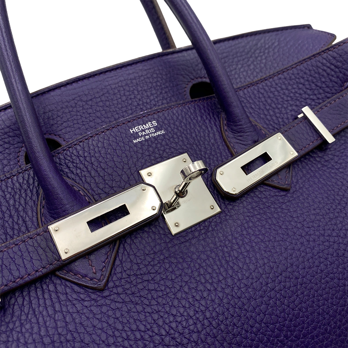 HERMES BIRKIN 30 IRIS TAURILLON CLEMENCE HAND BAG □N SHW 90247385